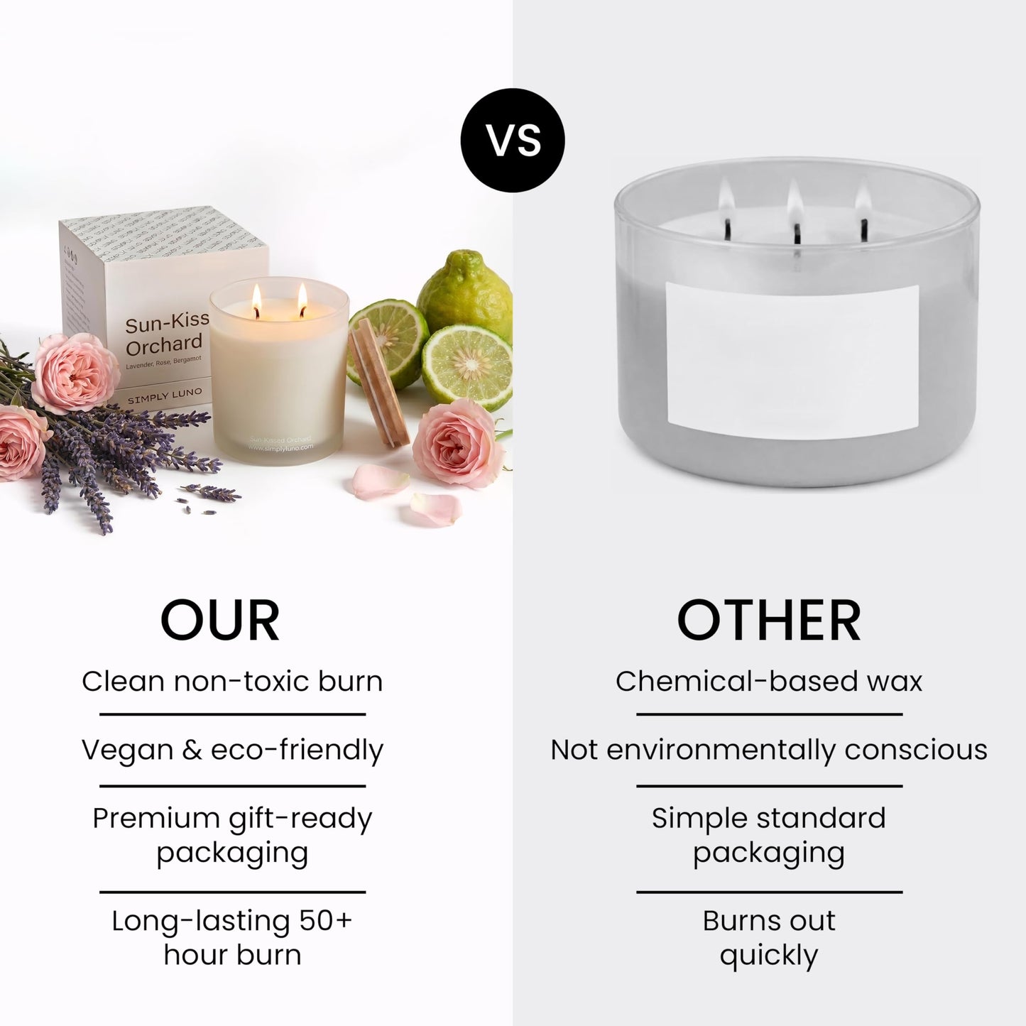 Sun-Kissed Orchard – Lavender & Rose Scented Candle Large 14oz Soy Wax– Eco Friendly & Long Lasting – 50+ Hour Burn – Reusable Jar & Bamboo Lid – Luxury Gift Box for Women