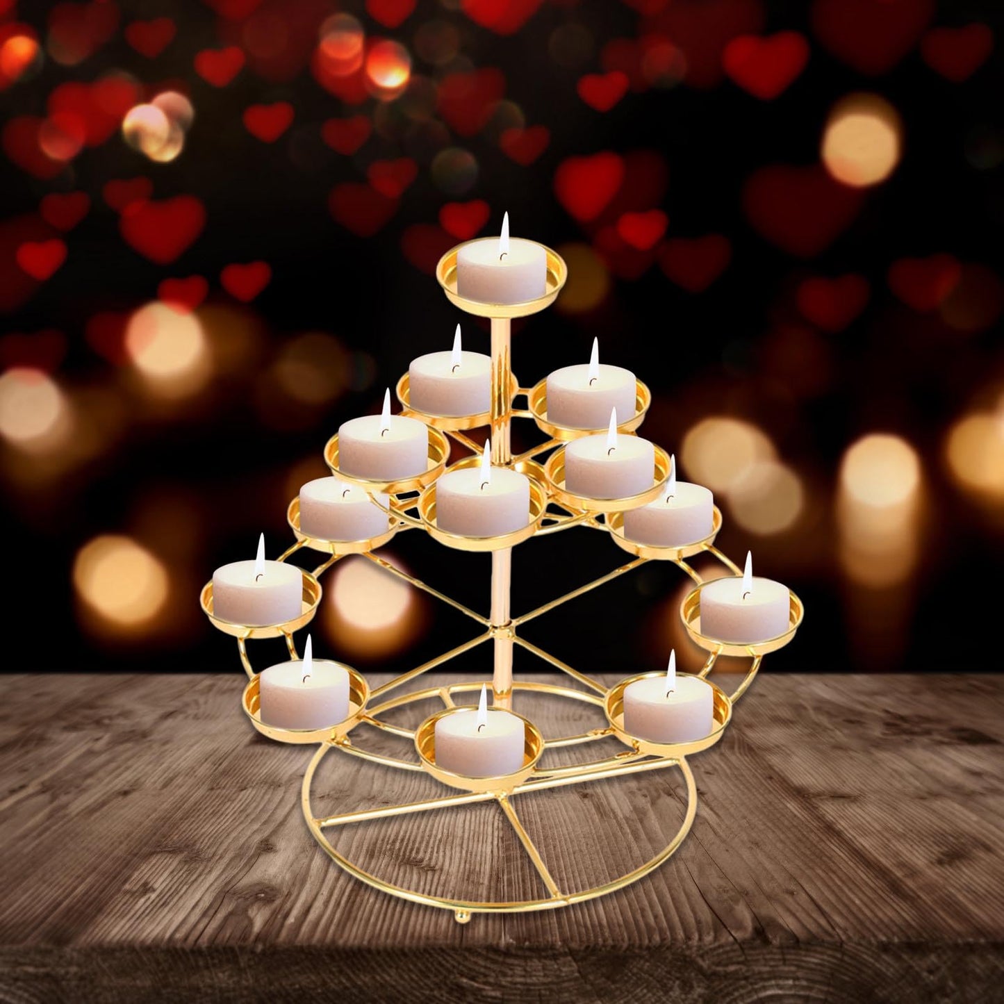 MIXIKE 1PC 3 Layer 14 Lamp Home Table Centerpieces Butter Lamp Desk Ornament Candle Holder Butter Lamp Candle Holder