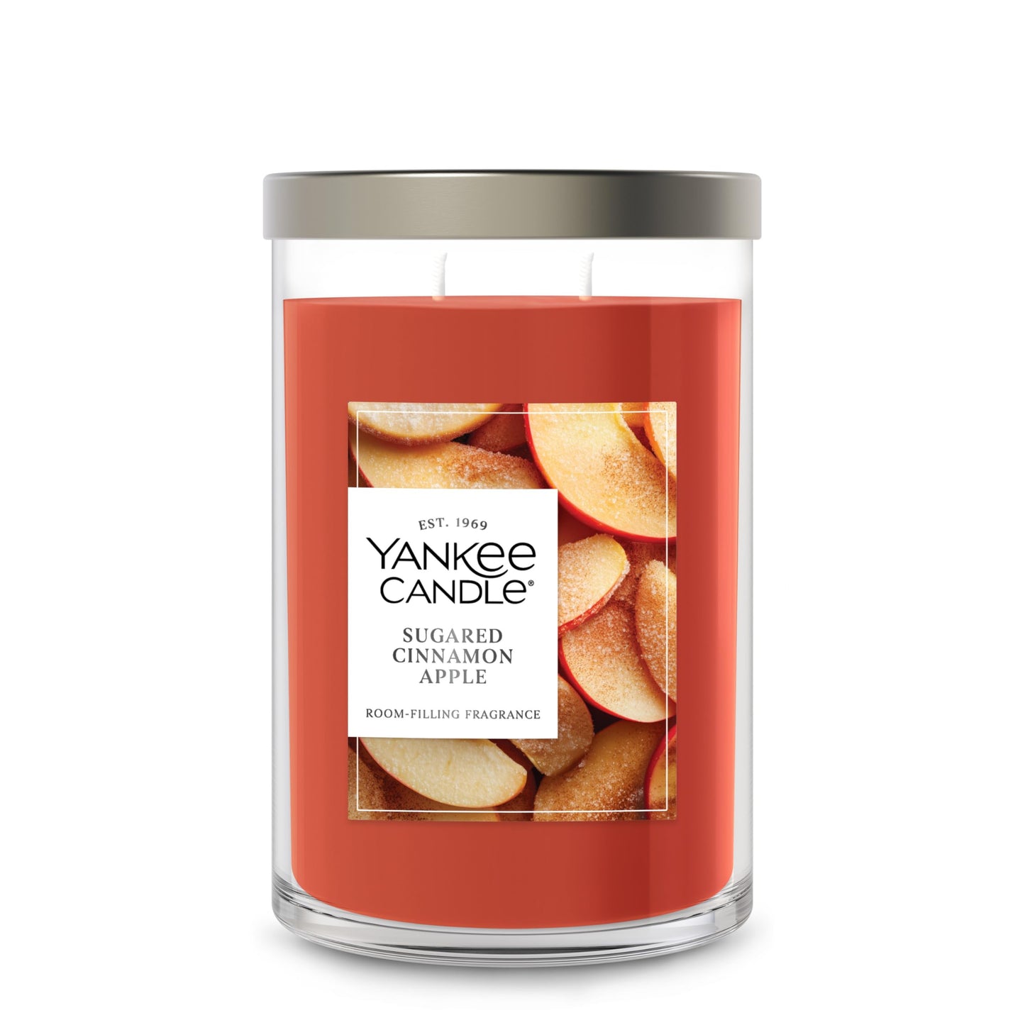 Yankee Candle Large Tumbler Scented Candle with up to 80 Hour Burn Time, Premium Plant Wax Blend for Consistent Burn, 20 oz Tumbler Candle with Room Filling Fragrance, Sugared Cinnamon Apple