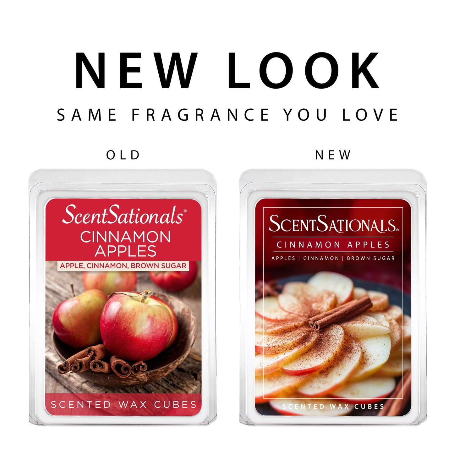 ScentSationals Cinnamon Apples Scented Wax Melts - Apple, Cinnamon, & Brown Sugar, 10oz (24 Cubes)