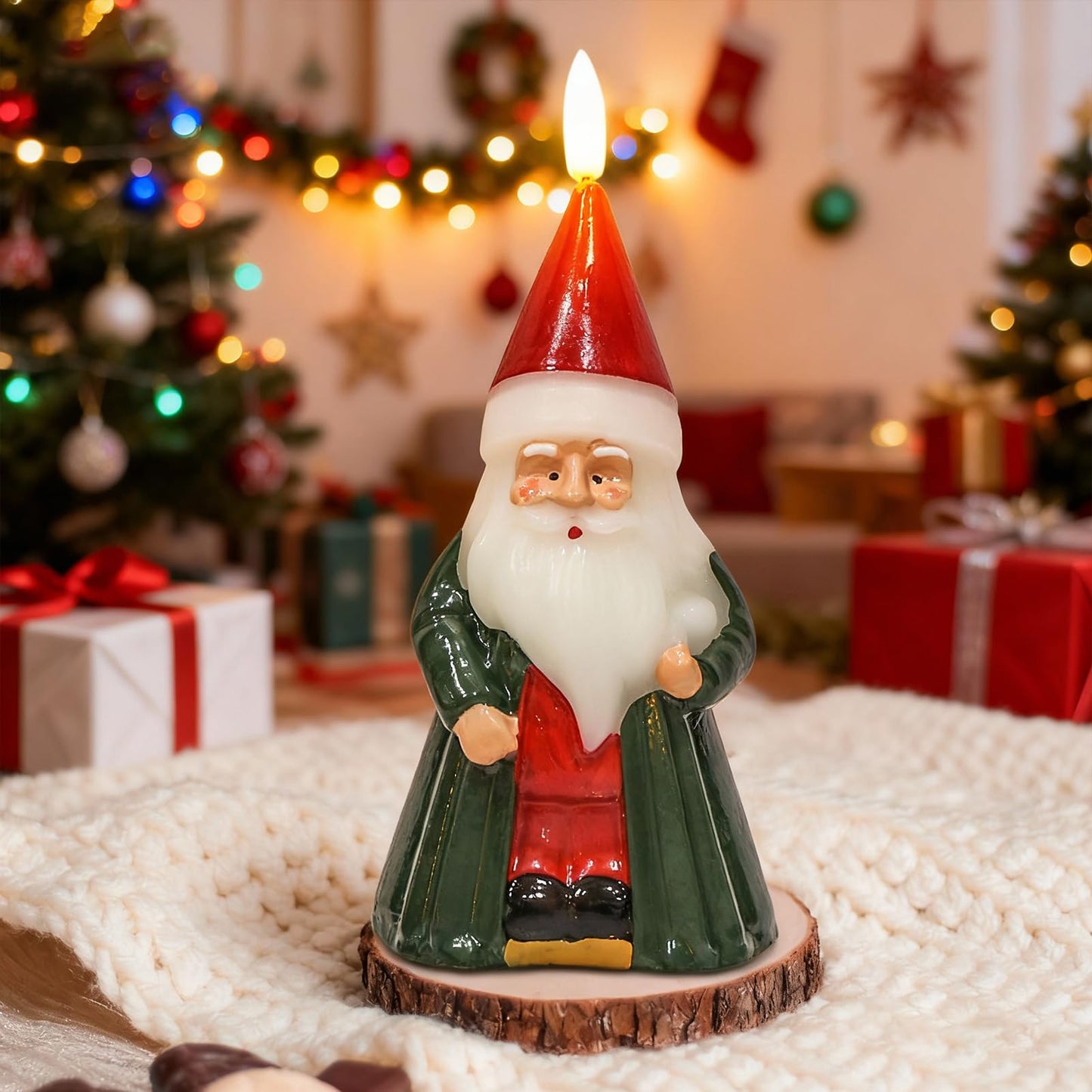 KunSwenn Christmas Flameless Candles with Pinecone Decals, 3 Pcs Glass LED Battery Operated Candles with Remote Timer and 3D Flickering Flame for Christmas Holiday Home Decor(Set of 3, D3” x 4”5”6”)