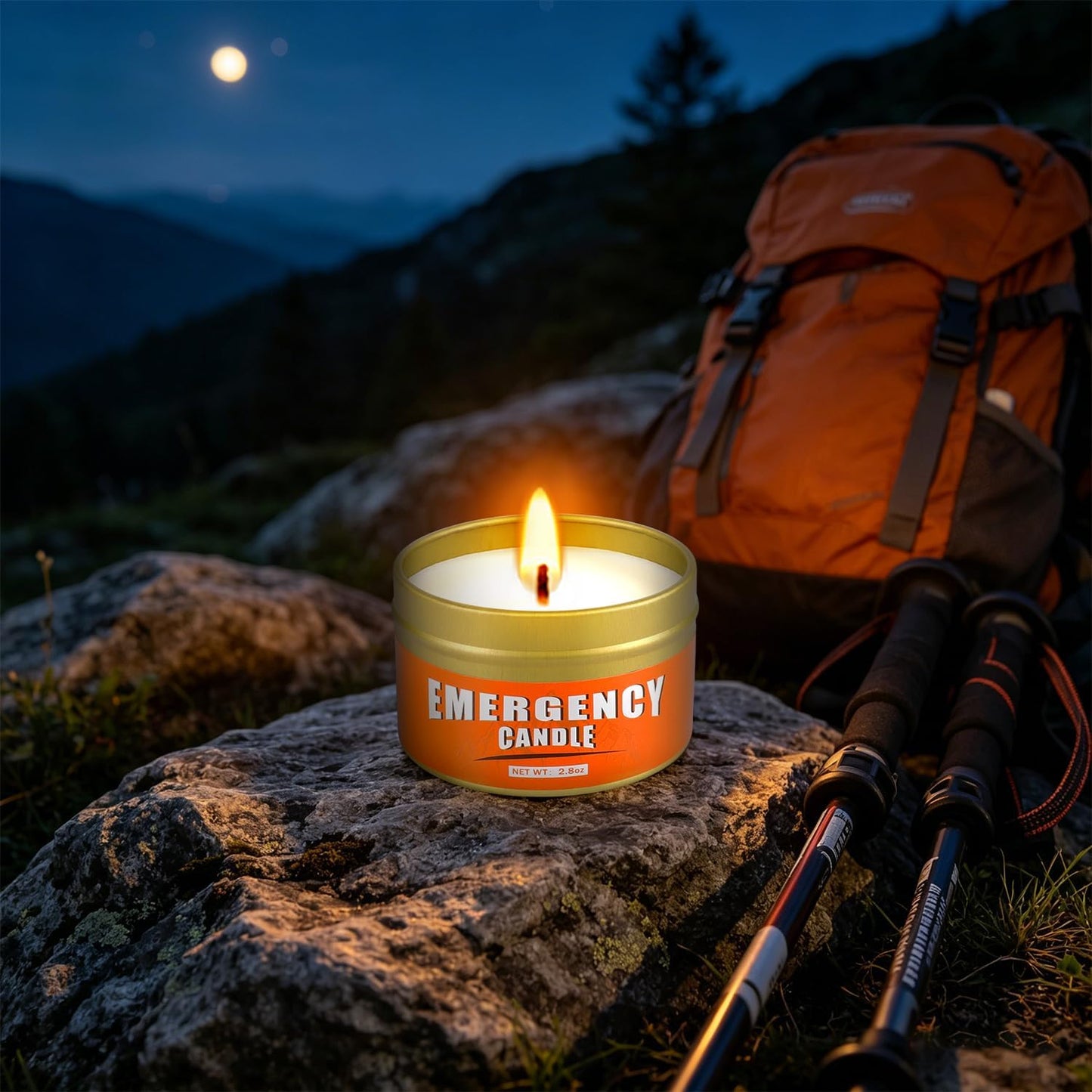 CAKETYCG 24+Hour Candle Set 24 Pack 2.8oz, Emergency Candles for Power Outages, Mountain Climbing, Wild and Camping Use. Portable and Tabletop Design, Bulk Emergency Candle Supplies.