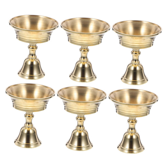 MINAOLULUS 6pcs Brass Solid Liquid Ghee Holder Dual-use Candle Cup Holder for Modern Decor Elegant Tea Light Stand