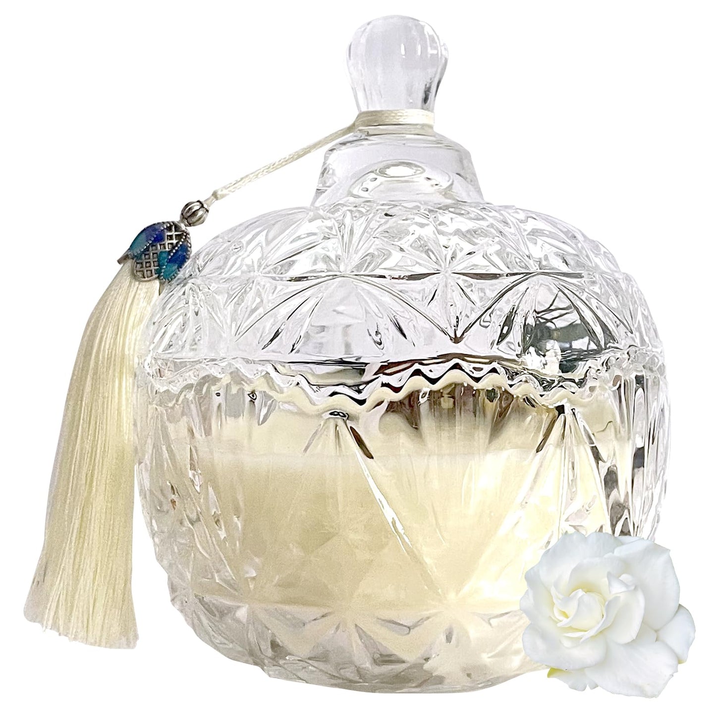 Joo Sko Gardenia Scented Soy Wax Candle, 7oz Clean Burning Jar Candle for Home, Elegant Home Decor Candle, Ideal Gift for Women, Birthday, Mother's Day, Housewarming