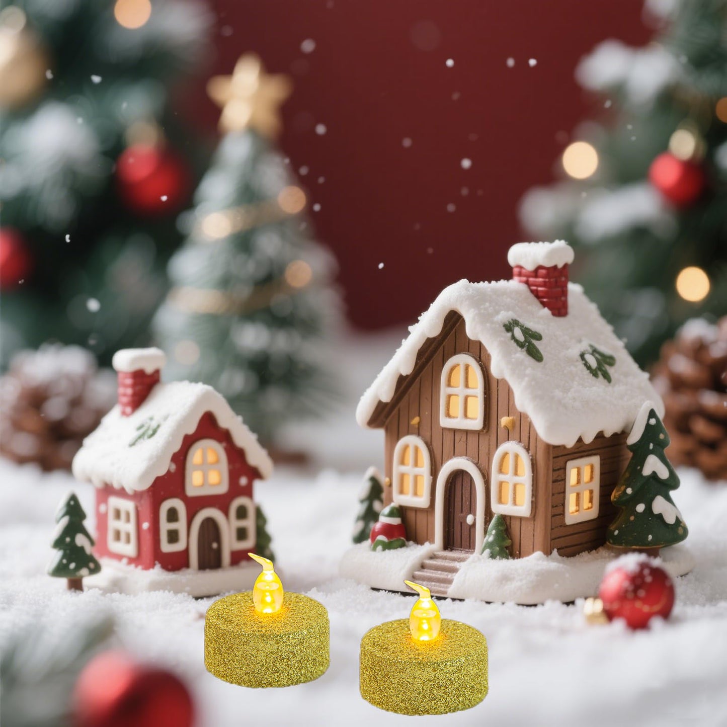 Aulaygo 12 Pack Orange Timer Tealight Warm White Flickering Melting Flameless Candles Battery Operated,Fall Tea Lights for Halloween Gothic Wedding Home Decoration