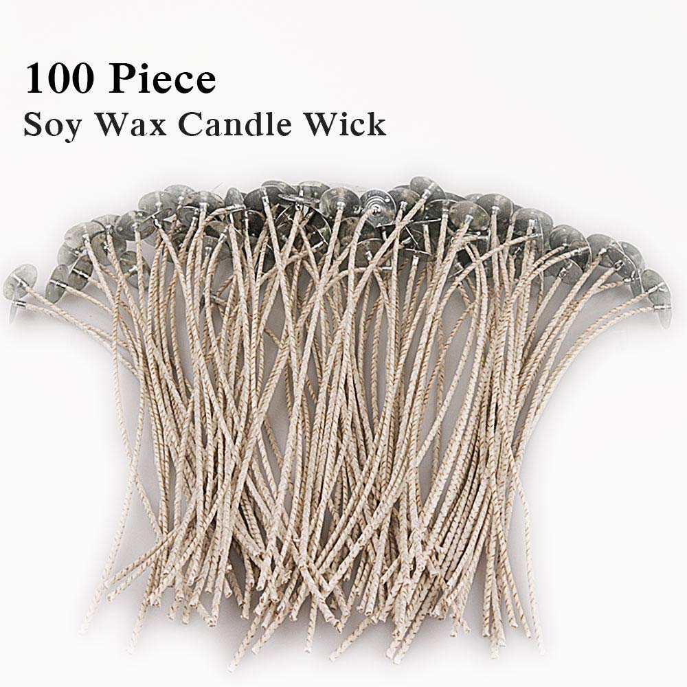 EricX Light 100 Piece 8 inch Soy Wax Candle Wick, Cotton and Paper Interwoven core, Large, for Candle Making, Candle DIY