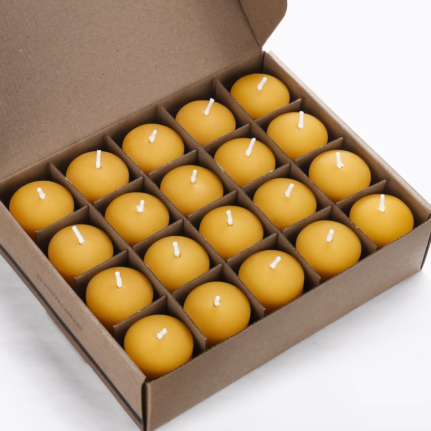 Beeswax Votive Candles-20 Pack Natural Small Votives Set for Home Room Decor Party Wedding Spa Gift