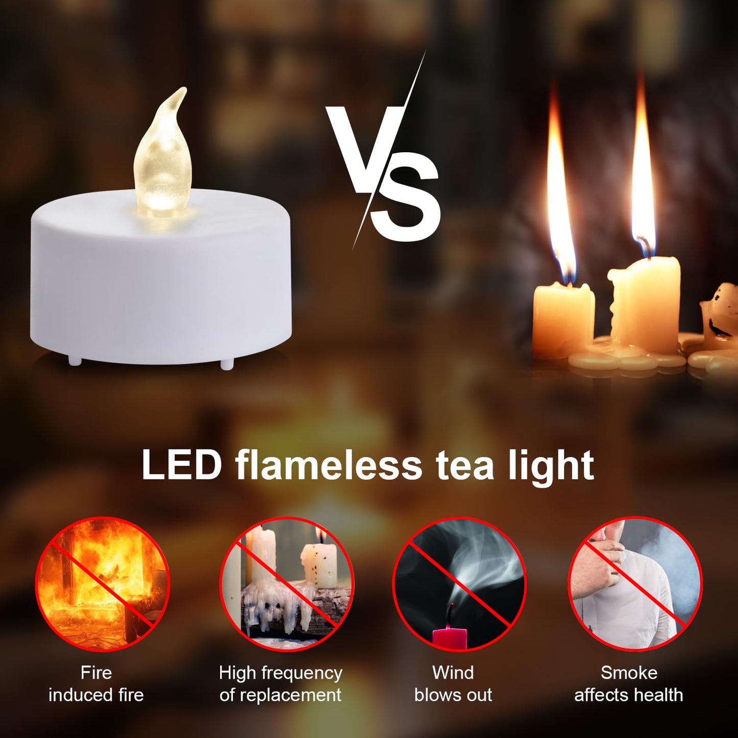 Mookray 24Pack Remote Control LED Tea Lights Battery Operated Flameless Candles Realistic and Bright Flickering Long Lasting 400 Hours Electric Candles for Christmas Home Party Wedding Decor (White)