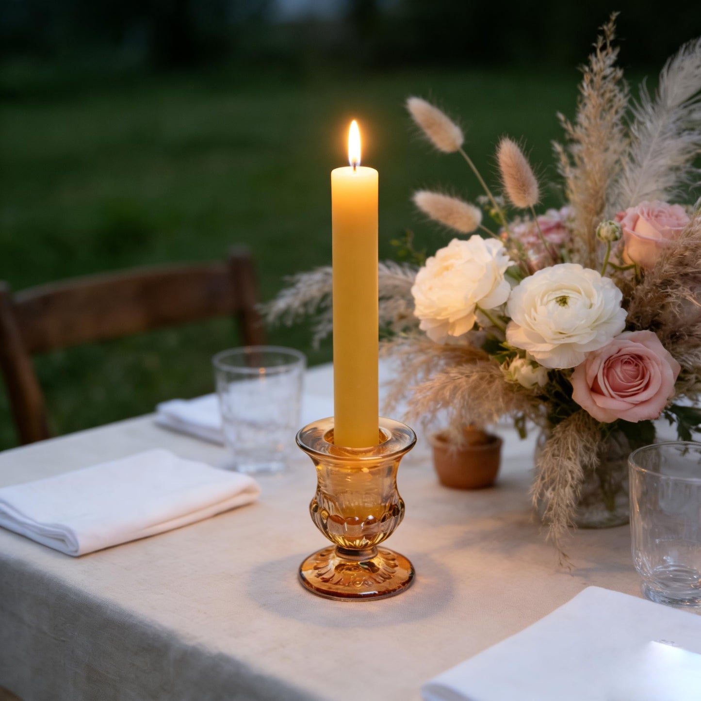 48 Pcs Clear Glass Taper Candle Holders Bulk, 2.5 Inch Small Candlestick Stands, Elegant Table Centerpieces for Wedding, Christmas, Valentine’s Day, Party, Home and Dining Room Decorations (Amber)