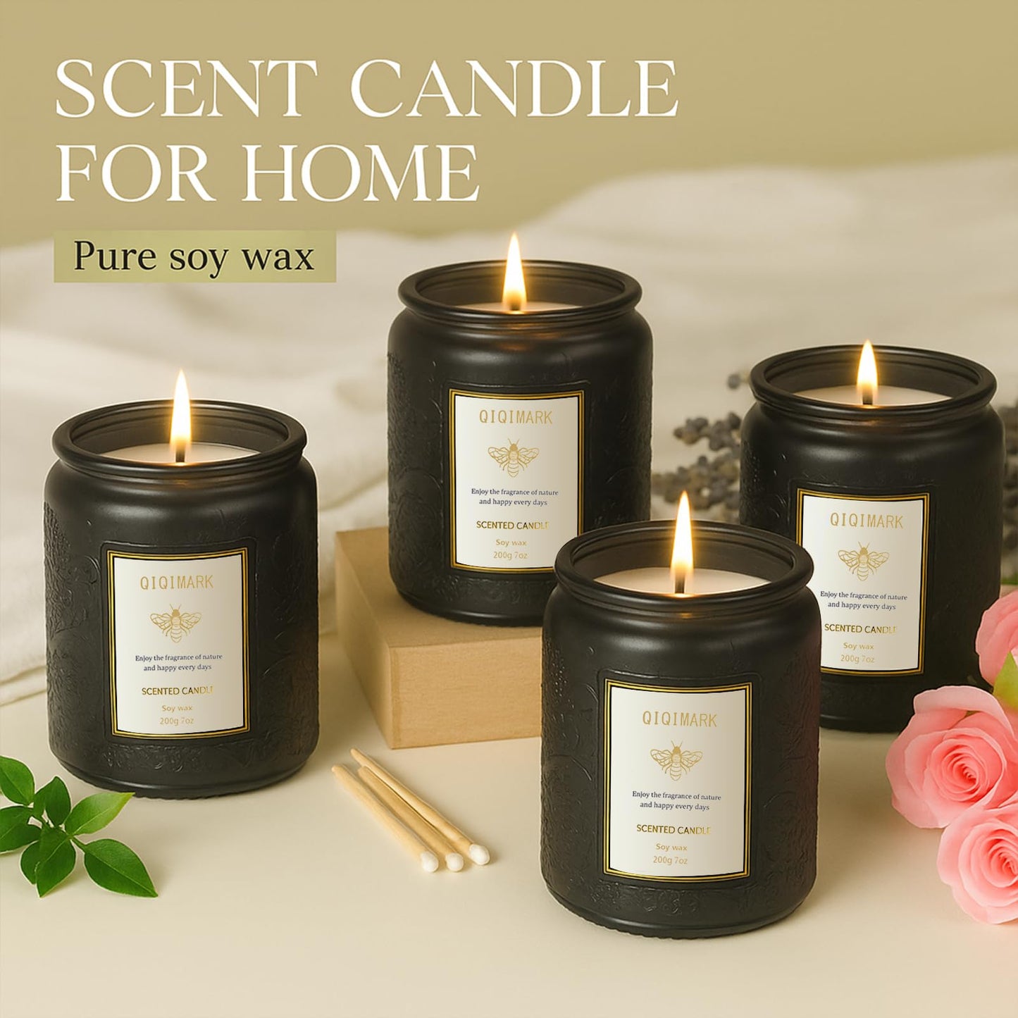 Candles for Men Gift Set, 6 Pack Masculine Scented Soy Candles, 300 Hour Long Lasting Aromatherapy Candle Set, Luxury Home Fragrance Gifts for Men, Dad, Husband, Birthday, Fathers Day