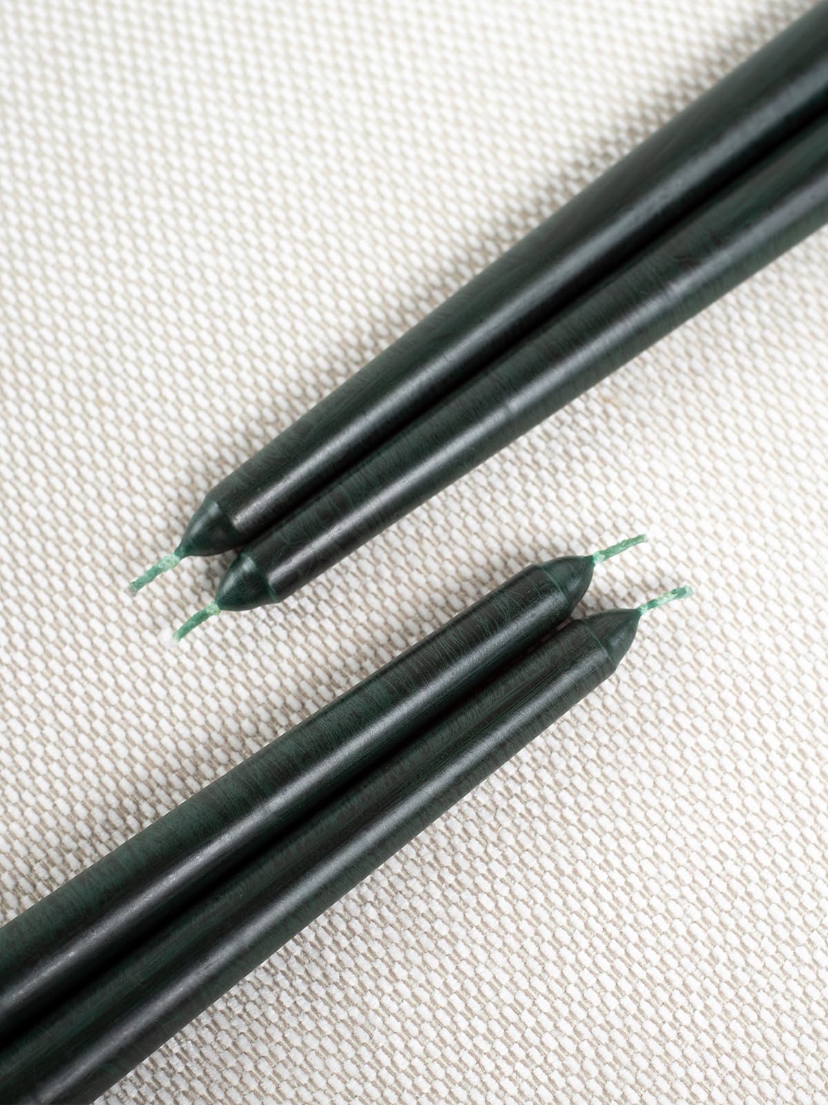 CANDWAX 10 inch Taper Candles Set of 12 - Unscented Black Tapered Candle Sticks - Perfect for Halloween Decoration