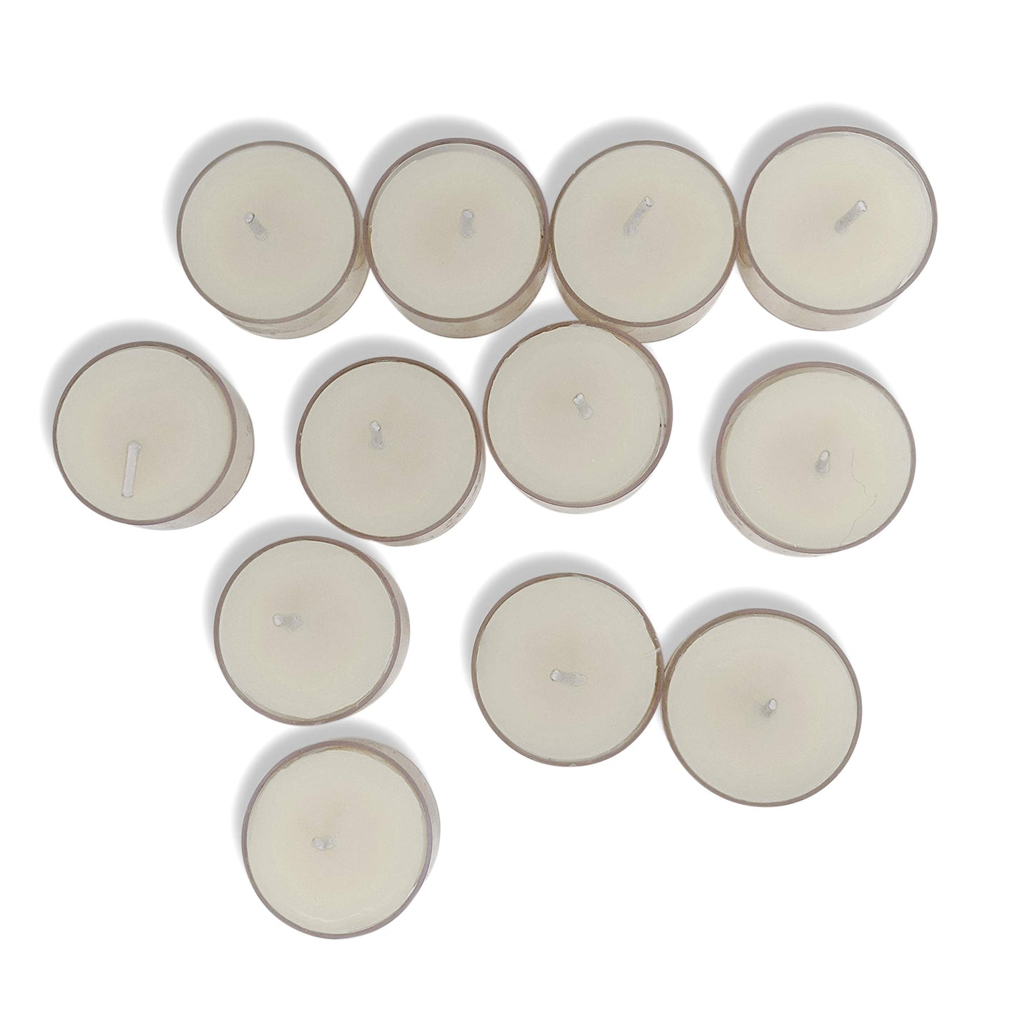 Hyoola Pure White Beeswax Tea Lights - 24 Pack - Handmade Decorative Unscented - Tealight Candles - 4 Hour Burn Time, Clear Cup