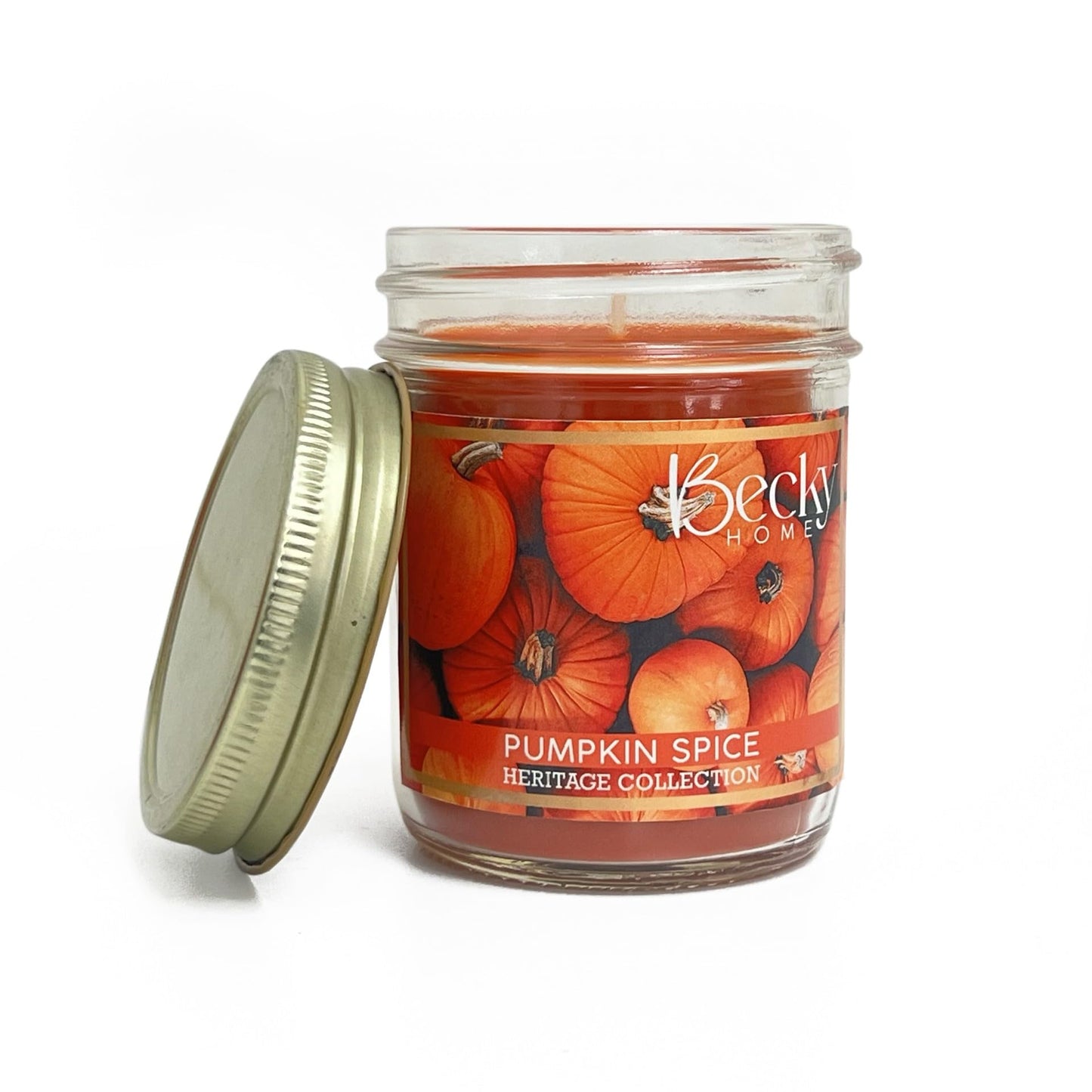 Becky Home 8oz Pumpkin Spice Candle, Fall Candles Set, Candles Pumpkin Spice, Pumpkin Scented Candle, Fall Scented Candles for Home, Jar Candles, Candle Gift for Men and Women
