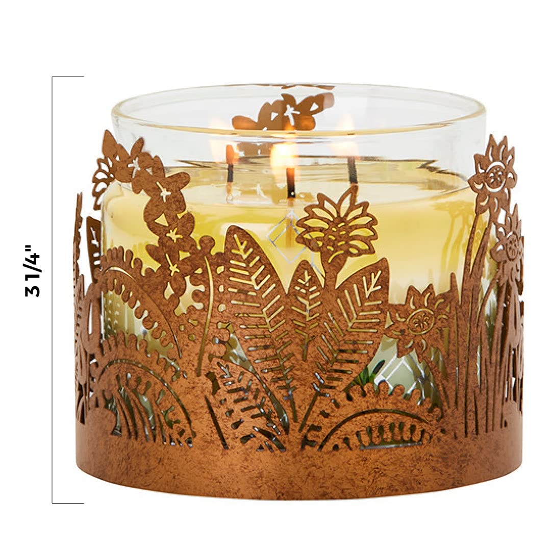PartyLite Candle Jar Holder - Golden Frond Candle Holder Accessory Home Decor…