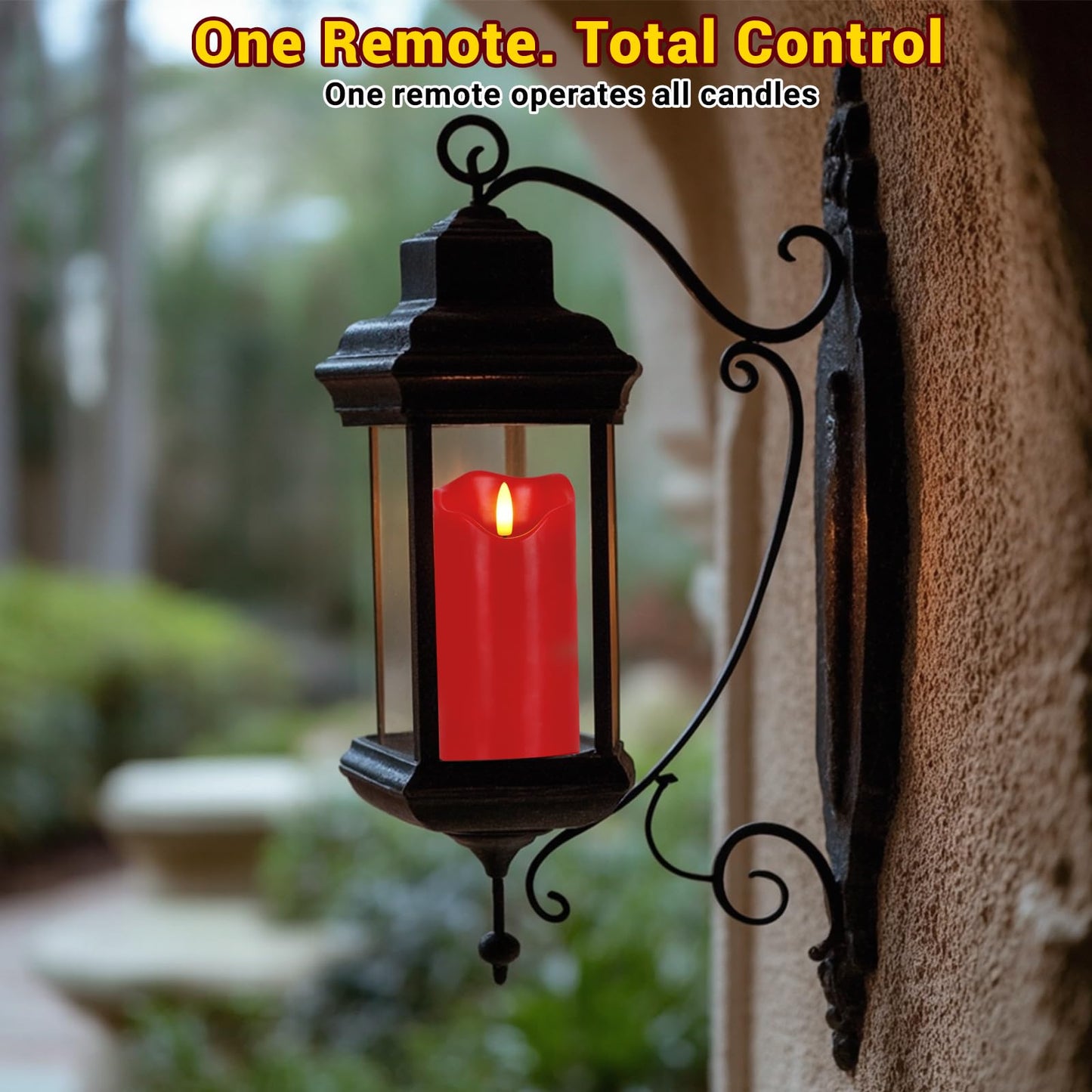 Flickering Flameless Candles, Set of 3 Red LED Candle Light with Remote & Timer, Battery Operated Electric Pillar Candle by Real Wax Dimmable Fake Candles for Valentine's Day Wedding Anniversary (Red)