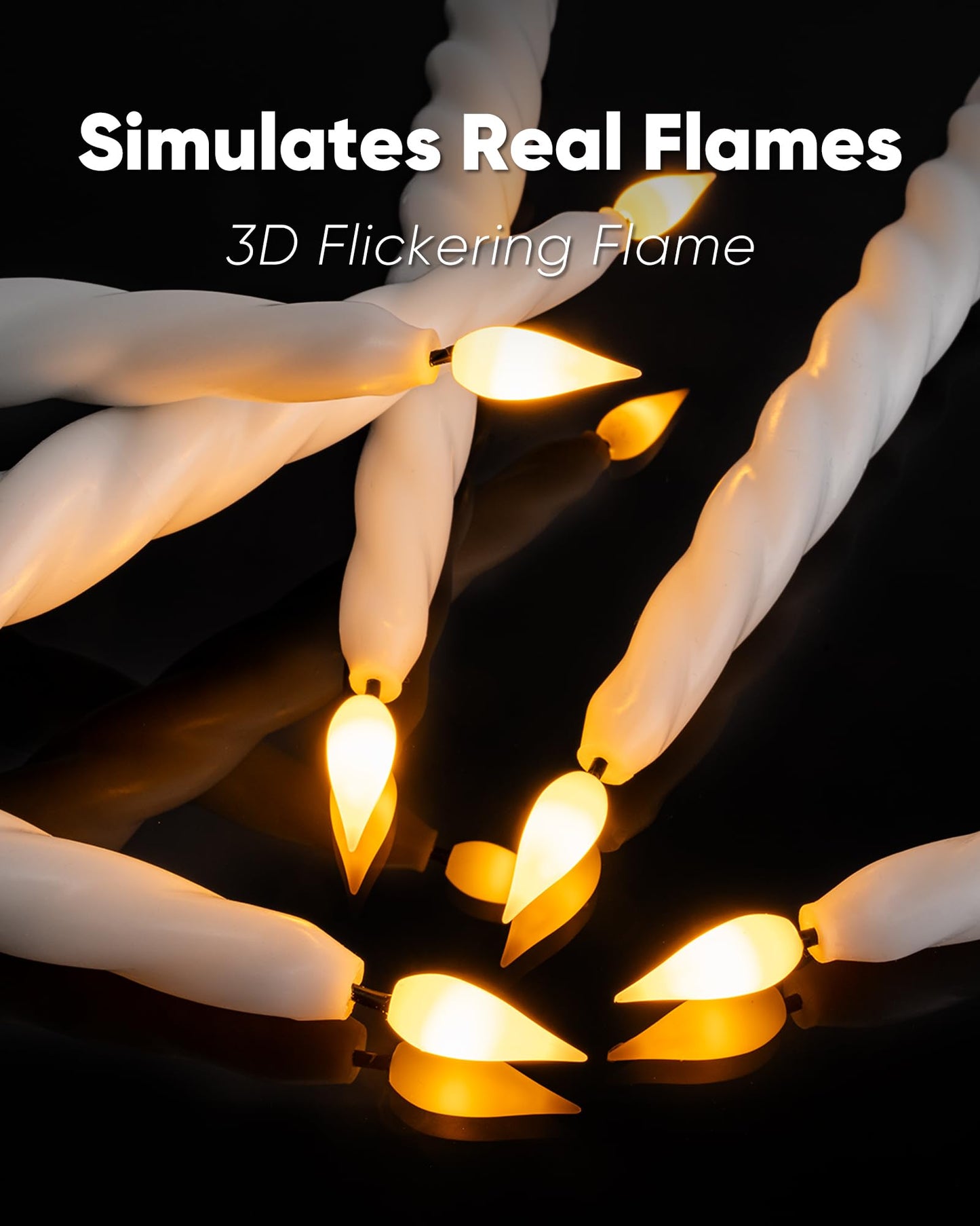 Meigic Flickering Flameless Taper Candles with Timer, Real Wax White Twisted Taper Candles Battery Operated, 9.6 Inch Led Candlesticks with Remote Control for Christmas, Wedding, Home Decor