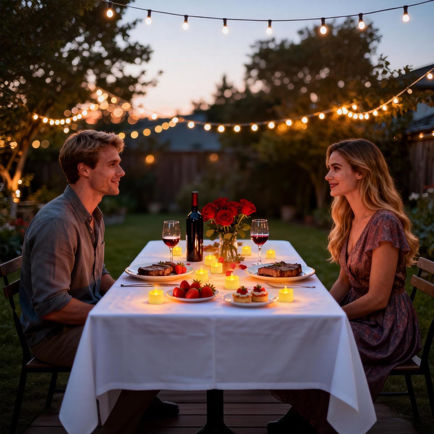 Haown 24-Pack Realistic Flameless Tea Lights, Patented Dual-LED Tech (Steady + Flicker) - Battery Operated Warm Yellow Votives for Wedding, Valentine, Home Decor (Ivory Base, 24 Pack)