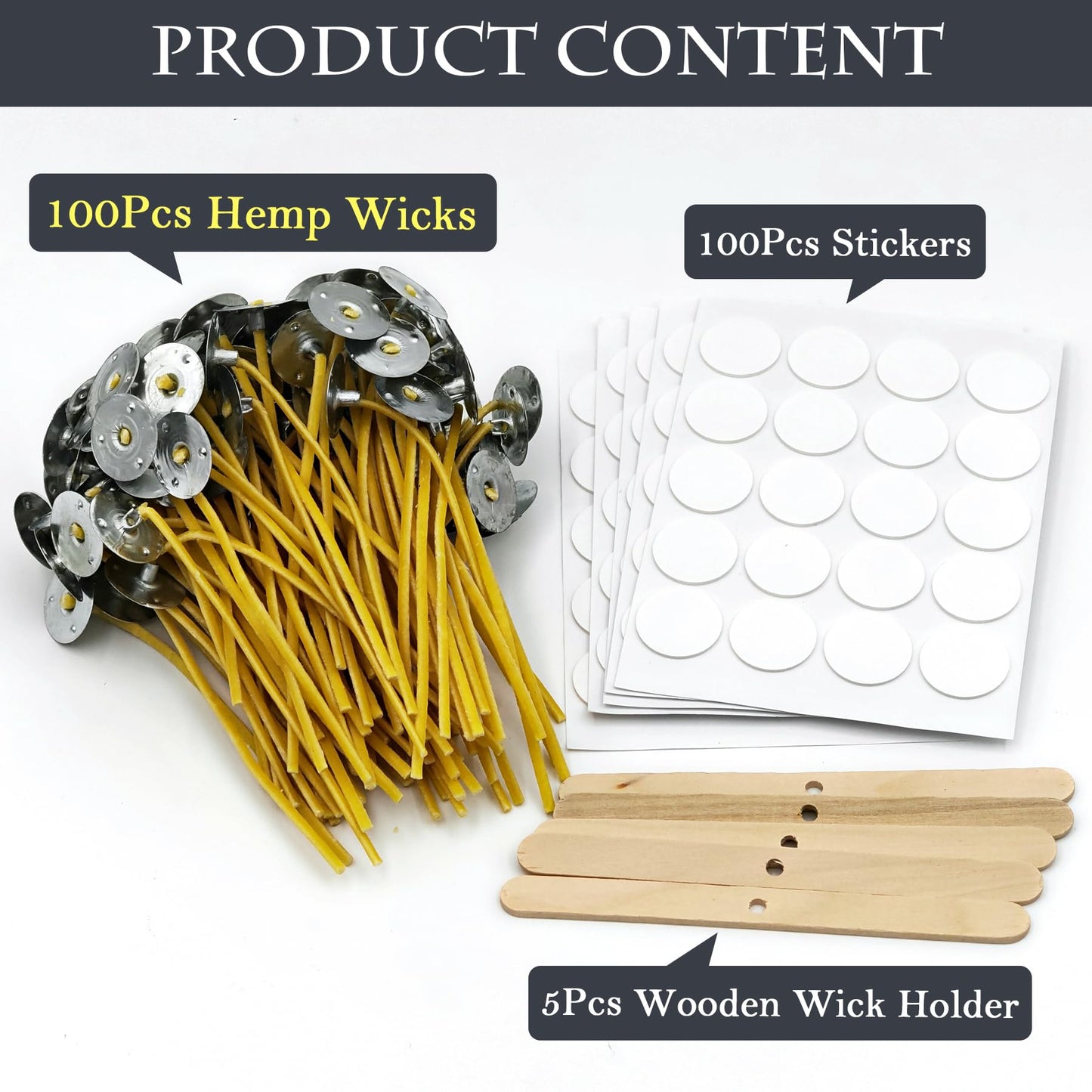 SWIGRANCE 10cm Hemp Candle Wicks 100Pcs, Hemp Braided Wick for Handamde Candle Making, Pre-Waxed with Beeswax