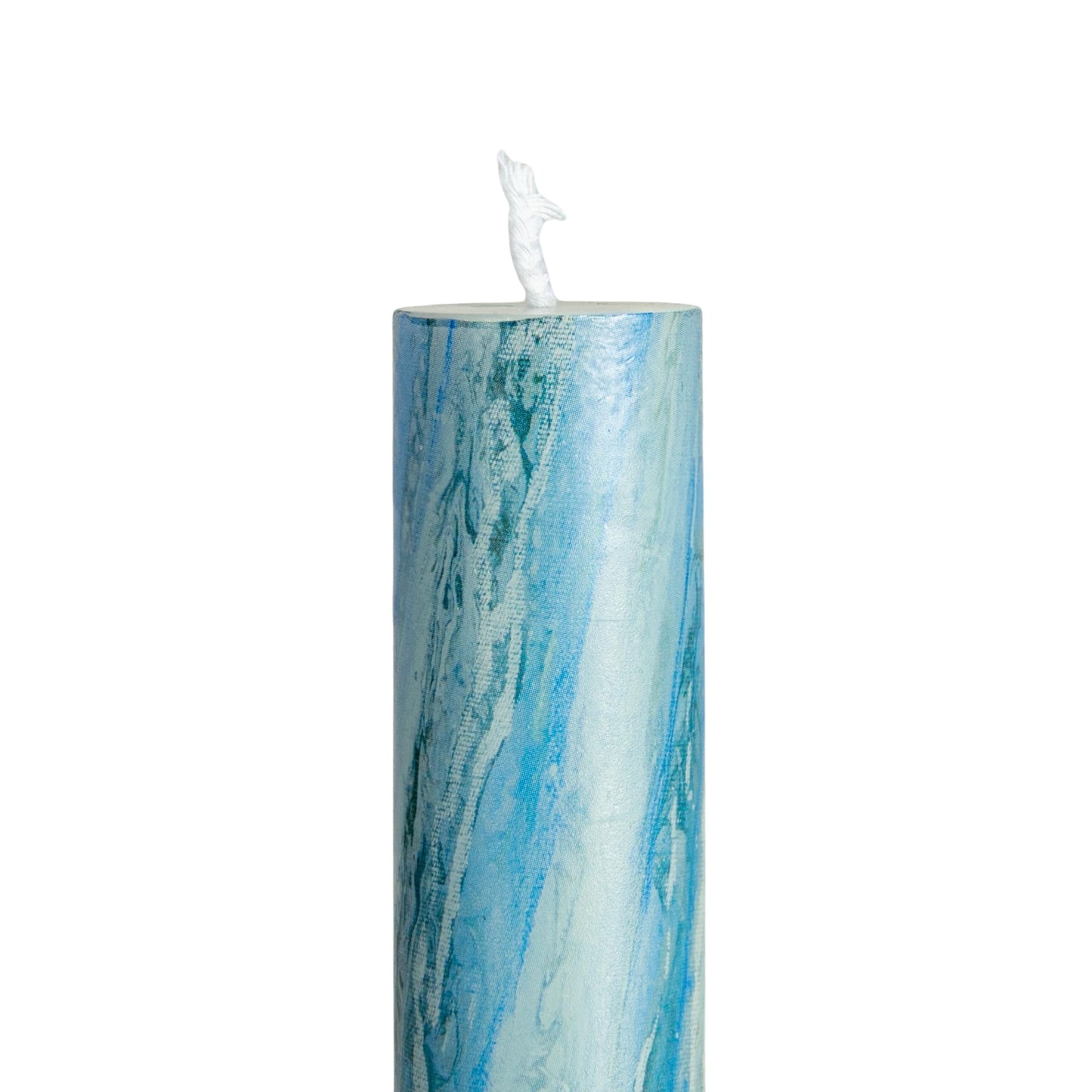 Creative Co-Op Marbled Taper Candles in Box, Blue, Set of 2