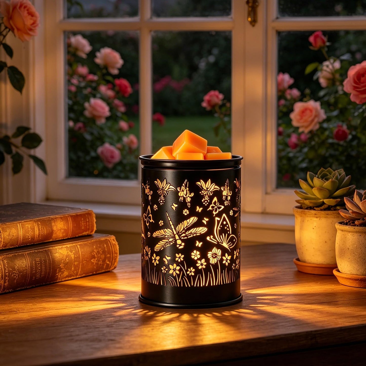 kaakuuki scentsy Wax Warmer for Scented Wax melt Warmer Wax Melter for Candle Making lamp Candle Warmer Plate Oil Burner for Home Decor and Gifts for Holiday(Dragonfly/Butterfly)