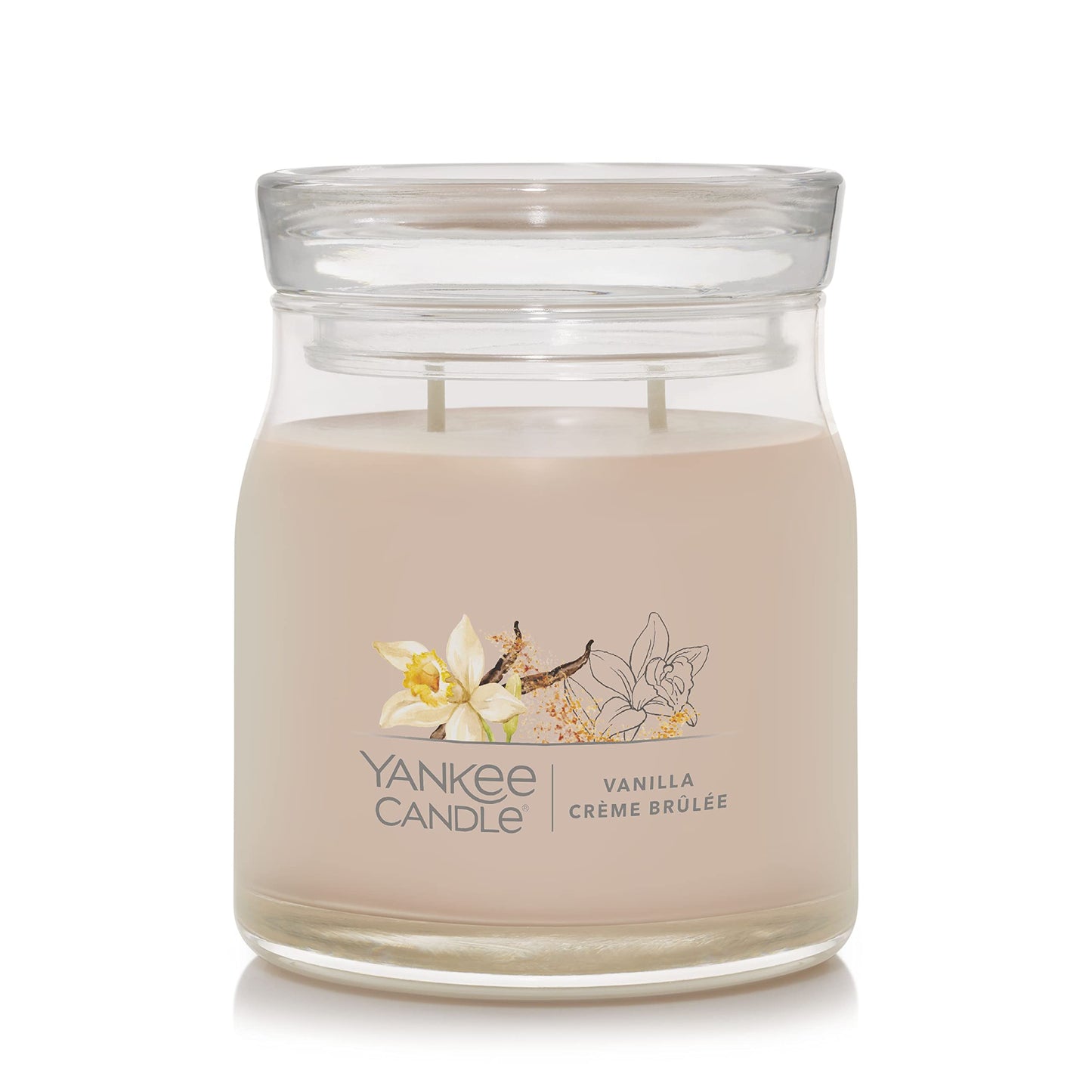 Yankee Candle Vanilla Crème Brulee Scented Signature 13oz Medium Jar 2-Wick Candle Over 35 Hours of Burn Time