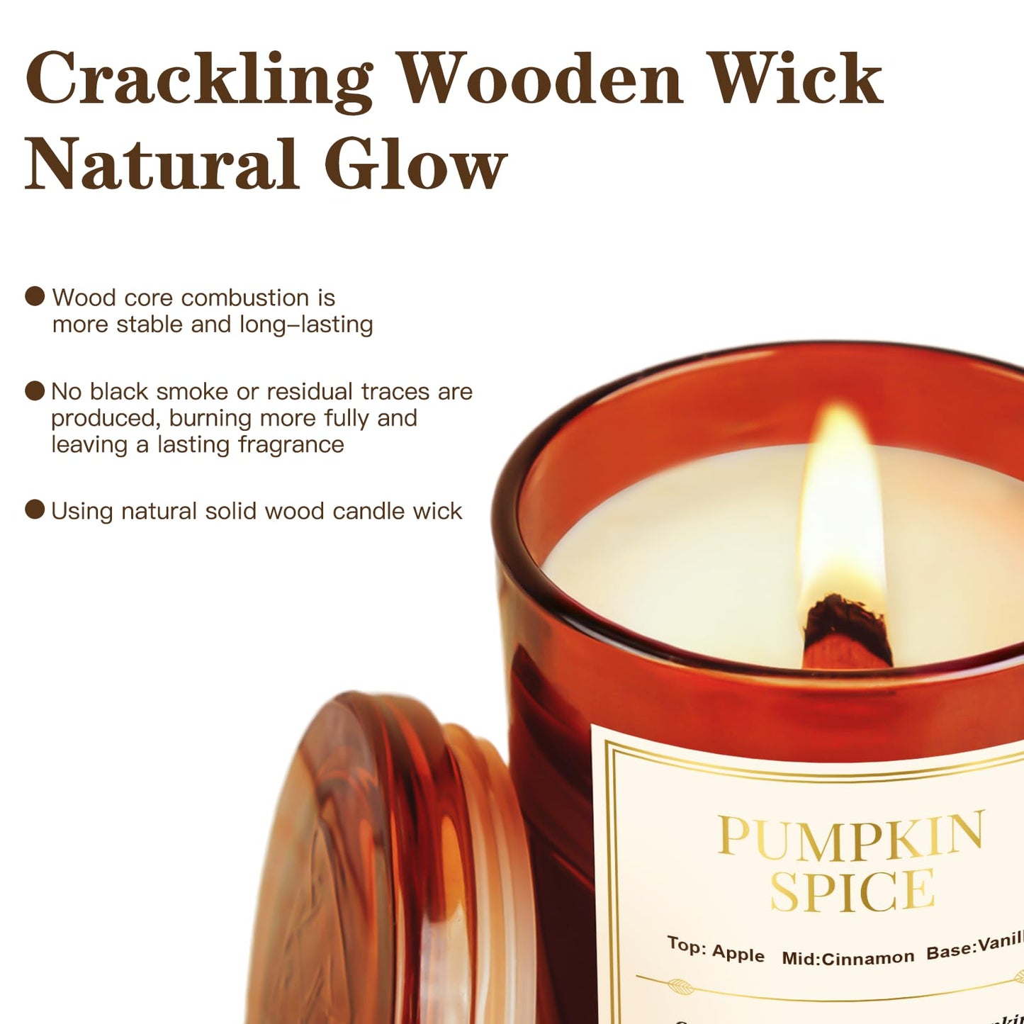 Scented Candles for Home,2 Pack Wood Wick Pumpkin Spice Scented Candles,22.6 oz Natural Soy Wax Candles with Gift Box,Long Lasting Candles for Home Decor,Gifts for Women