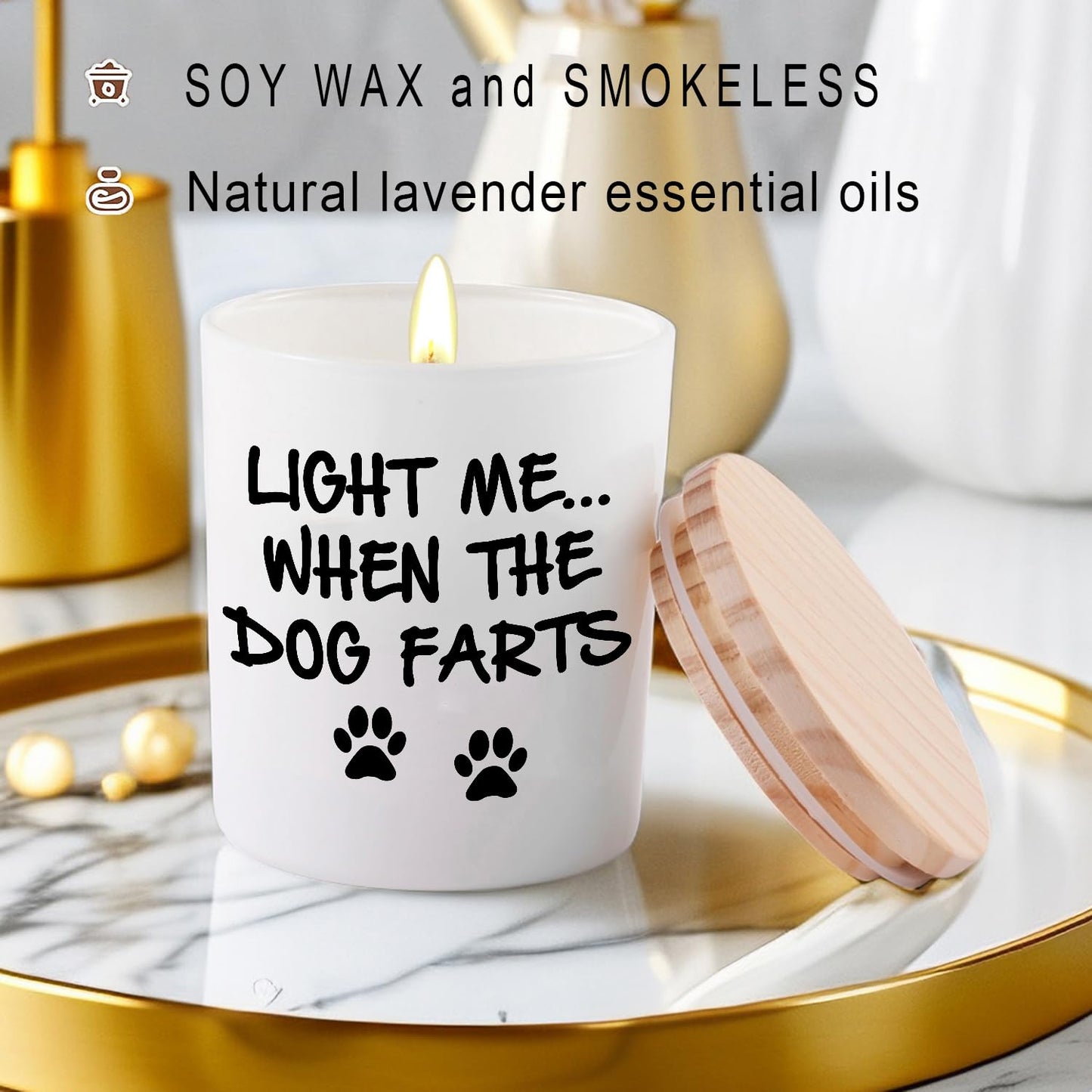 BFJLIFE Funny Gifts for Women Unique Dog Mom Dog Lovers Mothers Day Christmas Birthday Gifts for Girlfriend Sister Bestie Best Friend Her Wife Stocking Stuffers for Women Lavender Scented Soy Candles