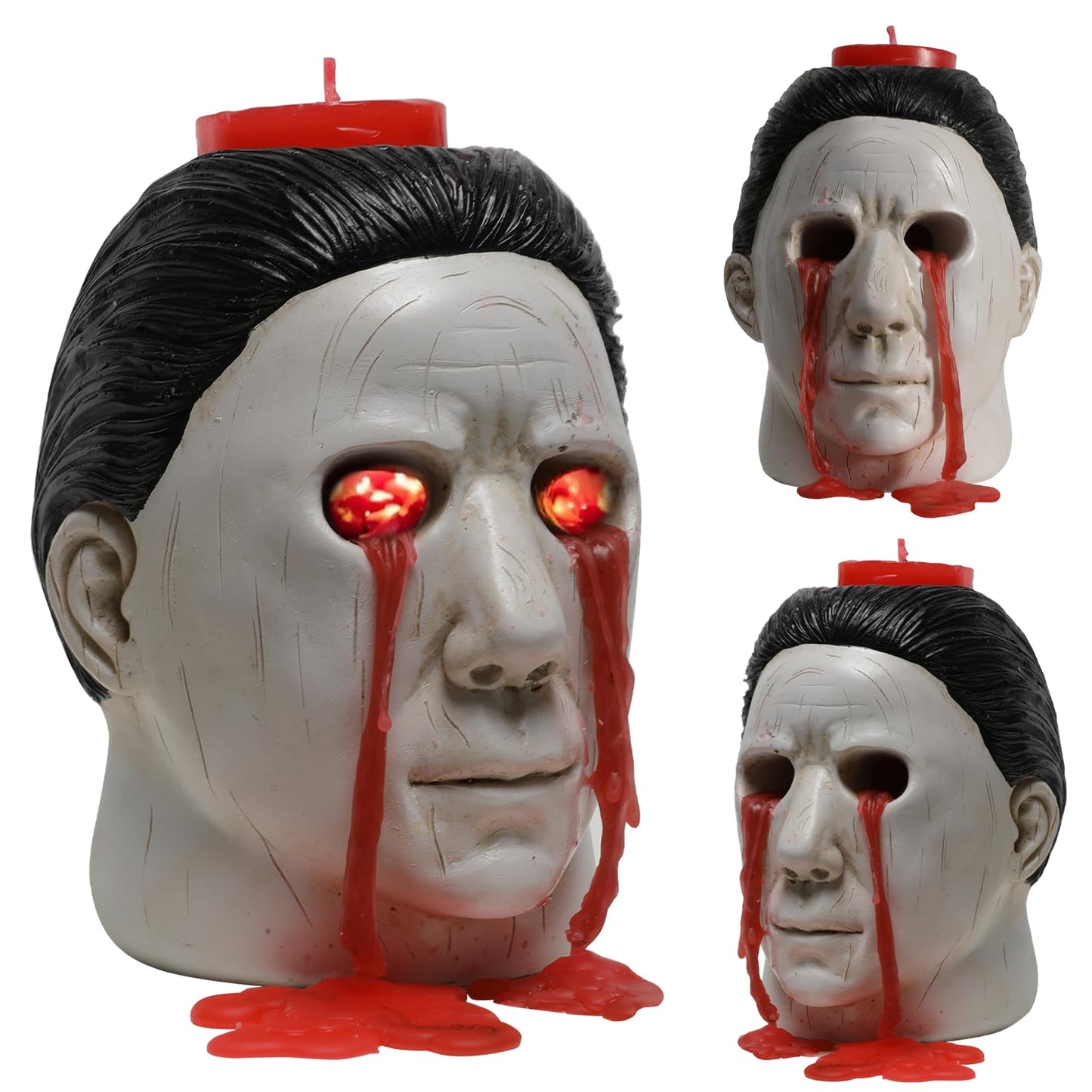 Michael Candle Holder, Candle Holder Statue with Bleeding Eyes Decor Halloween Horror Holder Decorations Party Candlestick Merchandise