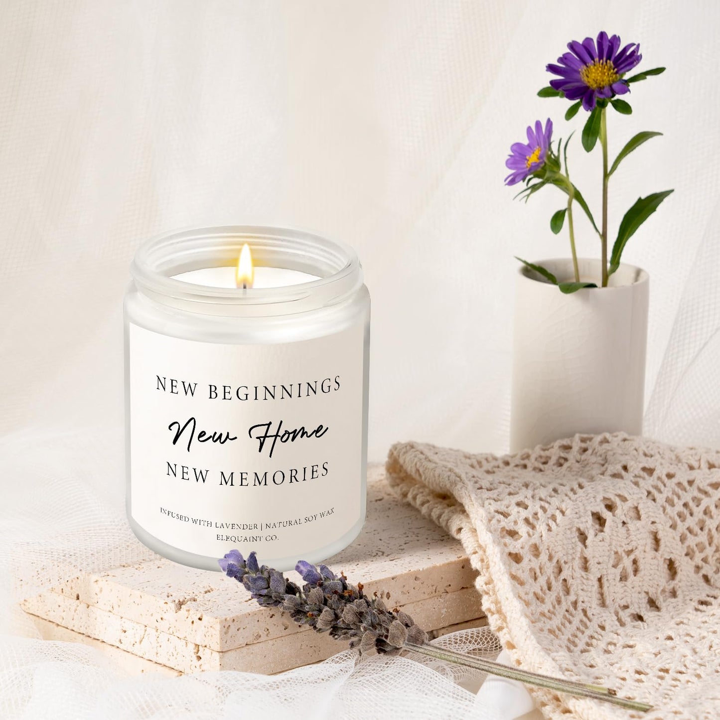 House Warming Gifts New Home, Perfect Housewarming Gifts - Lavender Scented Candle, New Home Gift Ideas, New Homeowner Gift House Warming Decoration for Friend Women Men