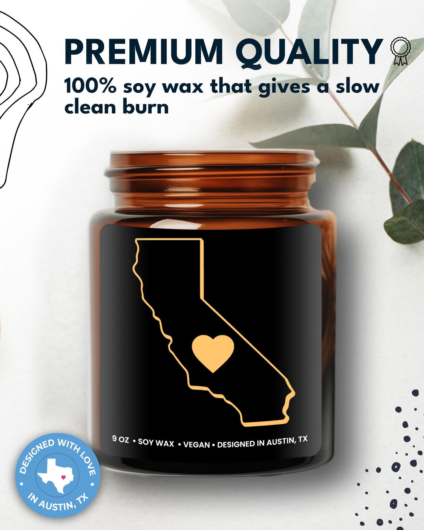 California Candle, Thoughtful California Themed Souvenirs & Gifts for Men and Women, Unique State Gifts, Best Sentimental Gift for Moving Away, Ideal for Birthday, Christmas, Graduation, Gift Ready