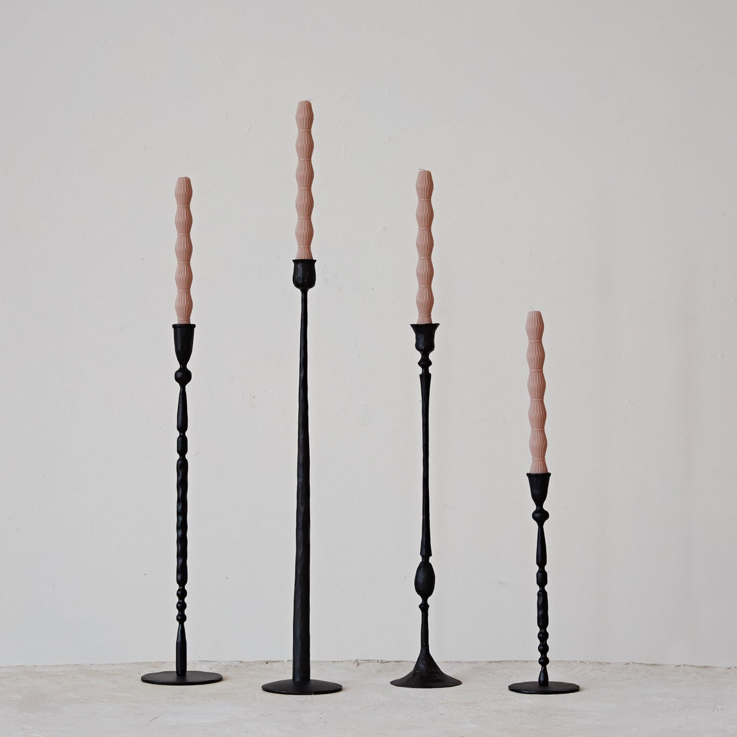 Creative Co-Op Decorative Hand-Forged Metal Taper Holder, Black