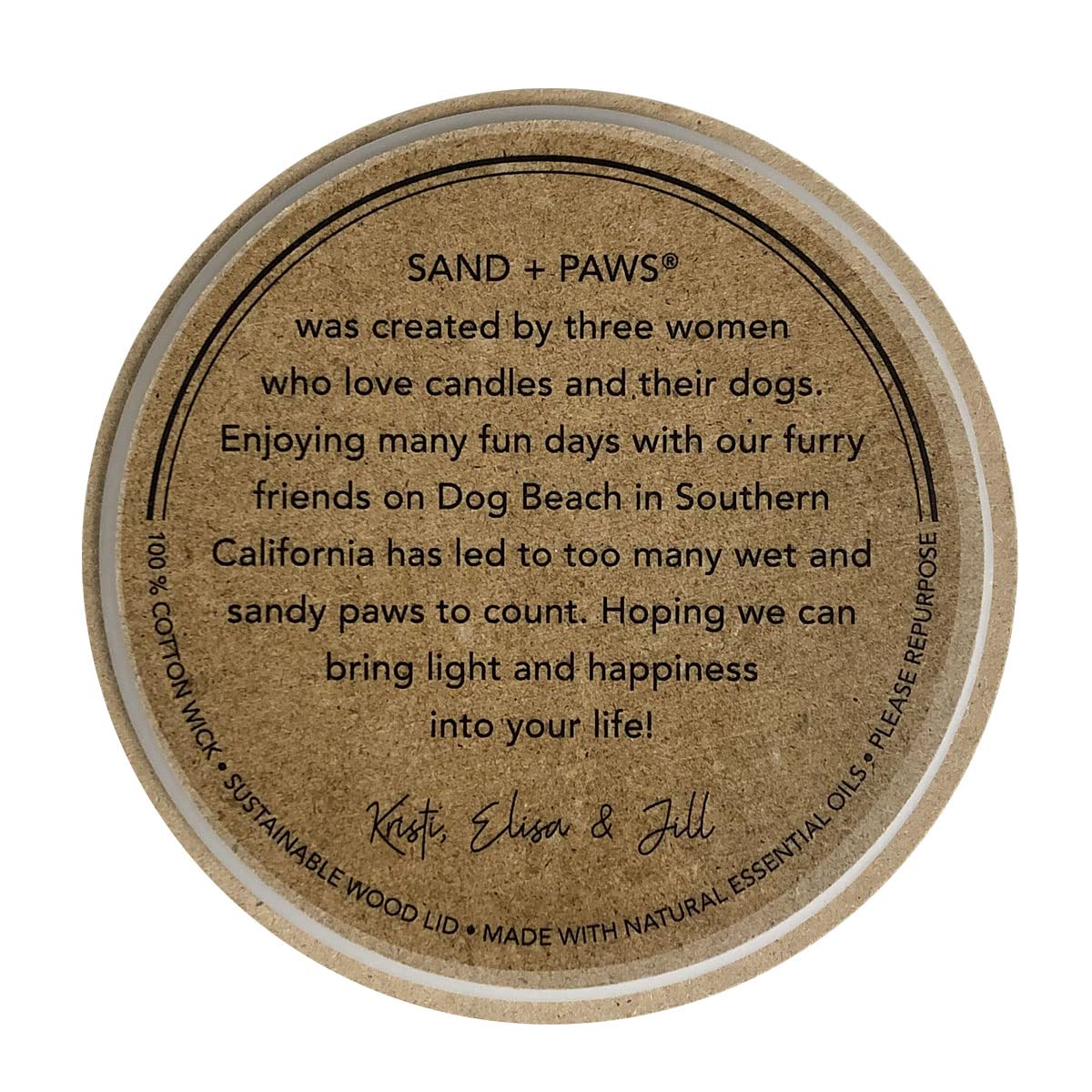 Sand + Paws Scented Candle - Tahitian Vanilla –Luxurious Air Freshening Jar Candles Neutralize pet Odors and Enhance Home décor – 100% Cotton Lead-Free Wicks - 12 oz