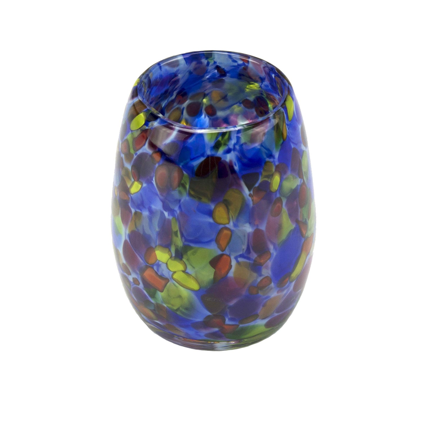 Totally Blown Glassworks Votive Candle Holder, Tea-Light, Handmade Blown Glass, Accent Vase, Centerpiece, Home Decor, Artist Dehanna Jones, Seattle, WA. (Blue MM Starry Night)