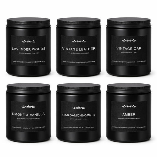 Candles for Men, 6 Pack Soy Wax Gift Set, 300H Long Lasting Home Fragrance with Masculine Scents, Gift for Dad, Husband or Boyfriend