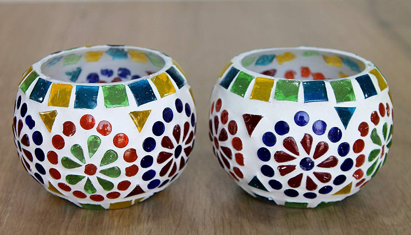 eSplanade Tealight Holders, Tea Light Holder Votive Candles Holders (Glass Tealight Set of 2)