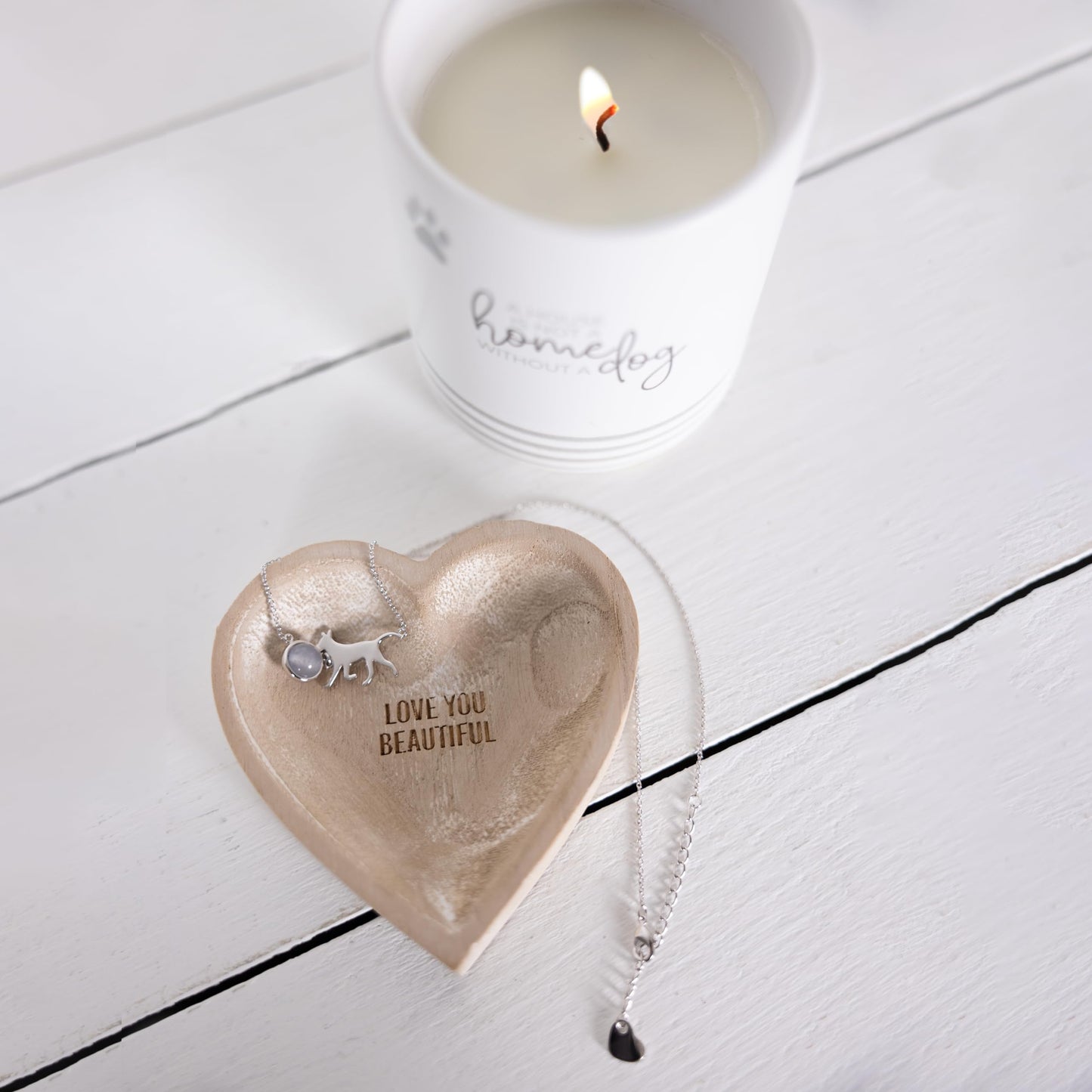 Pavilion Gift Company - Not A Home Without A Dog - 10 oz Wax Reveal Secret Surprise Message Single-Wick Jasmine Scented Candle Mom Dad Pet Parent Housewarming Gift Animal Lover Adoption Rescue Present