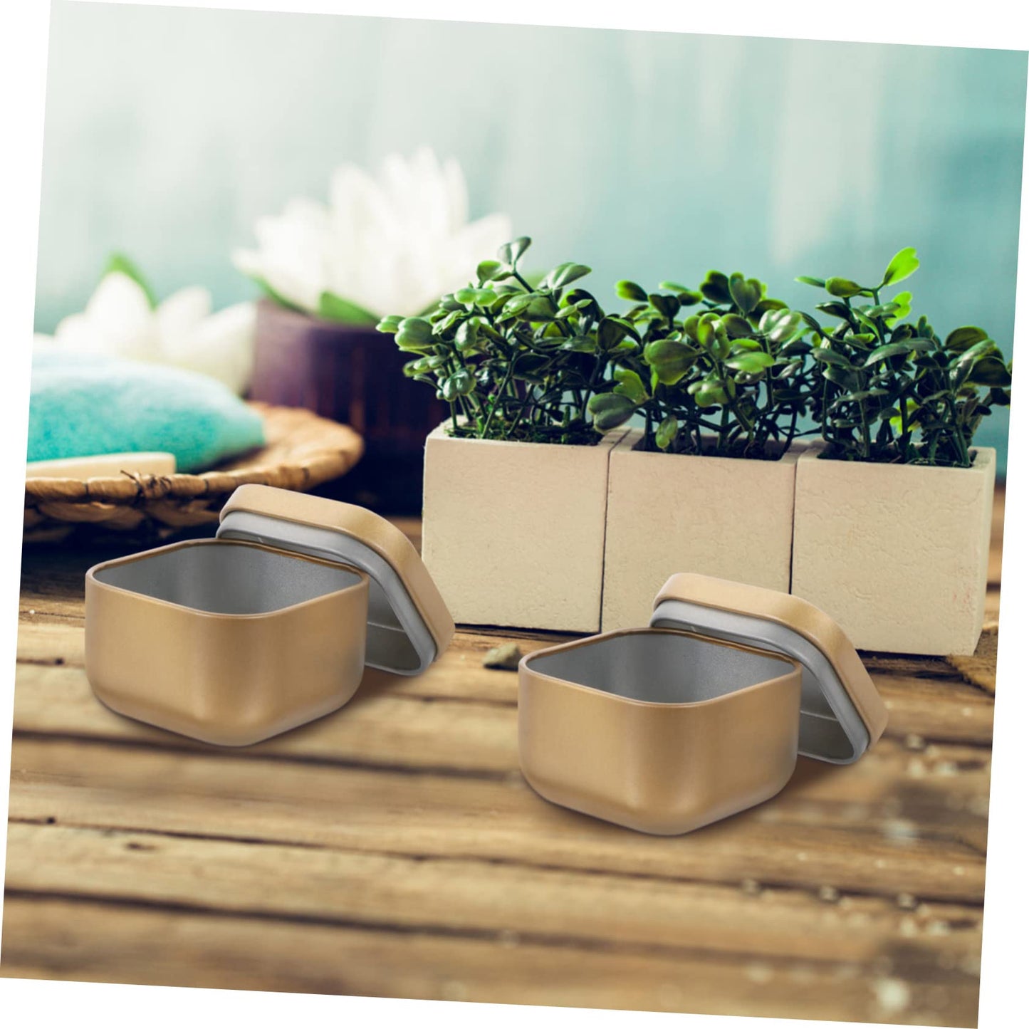 OSALADI 2pcs DIY Scented Candle Tins Empty Metal Candle Jars Frosted Finish for Aromatherapy for Crafting and Home Decor