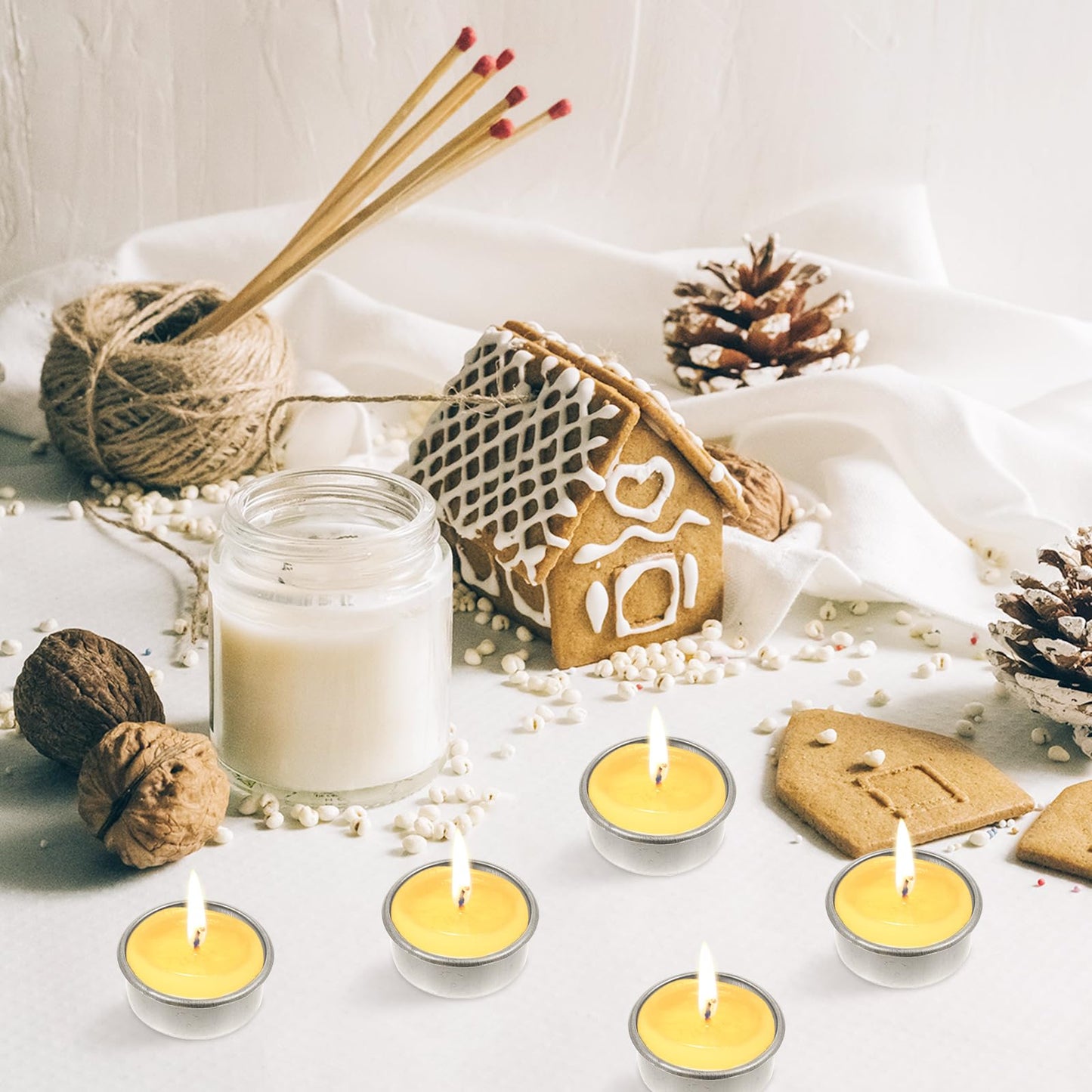 Garneck 20pcs Empty Candle Cups Metal Tea Light Tins Delicate Small Wax Candle Holder Aluminum DIY Scented Mold Box Containers for Christmas Wedding Table Decoration