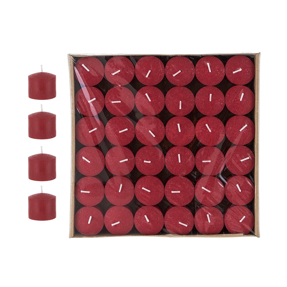 Mega Candles 72 pcs Unscented Red Votive Candles, Pressed Wax Candle 10 Hours 1.5 Inch x 1.38 Inch, Home Décor, Wedding Receptions, Occasions, Events, Festivities, Meditations, Religious, Prayers