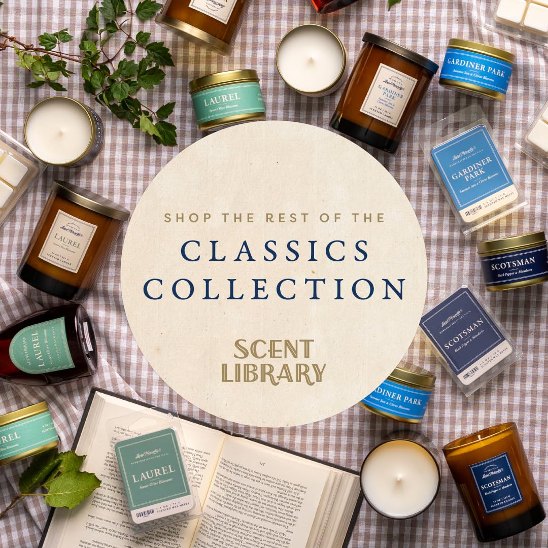 Scent Library Scotsman Scented Candle | Designed by Erin Napier | Soy Wax Blend | Made in The USA by Laurel Mercantile | Long-Lasting 24+ Hour Burn Time (5 oz) | Great Gift for Men and Home