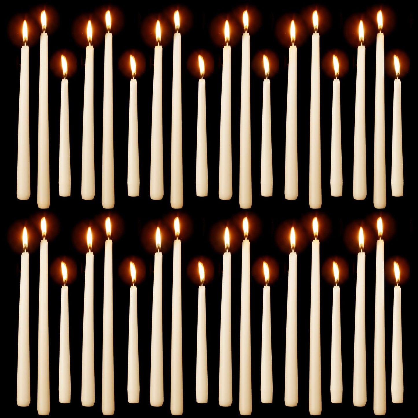 MTLEE Taper Candles 8/10/12 Multi Height Unscented Taper Candles 8 Burn Hours for Dinner Decorative Home Decoration Fall Thanksgiving Wedding Party Candlesticks(Beige,36)