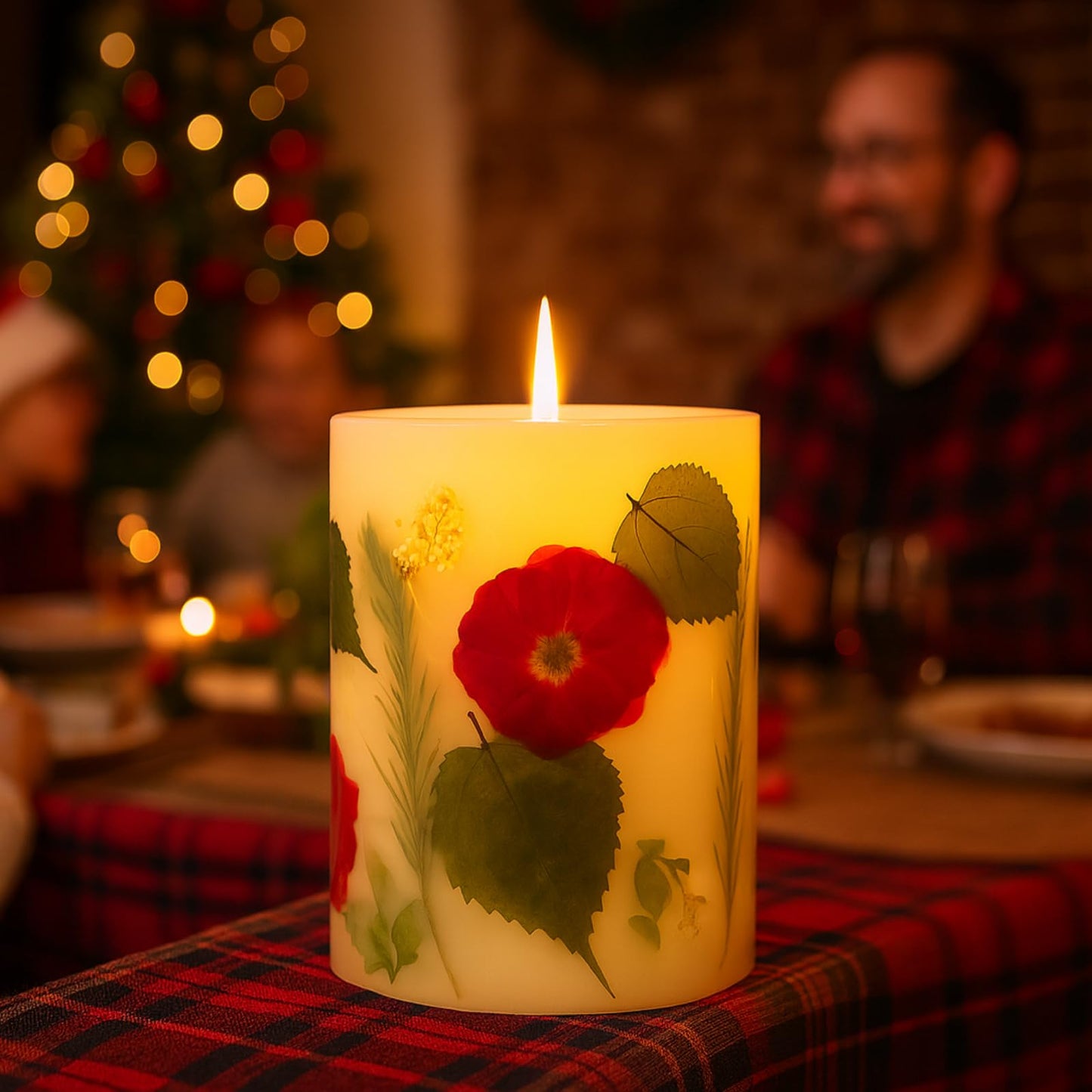 Rosy Rings Essence of Christmas Botanical Candle | Luxury Aromatherapy Long Lasting Candle Home Decor Gifts Notes of Eucalyptus, Balsam Fir, Cedarleaf, Pine Cone, Vetiver Burn Time 120 Hours 5.5" H