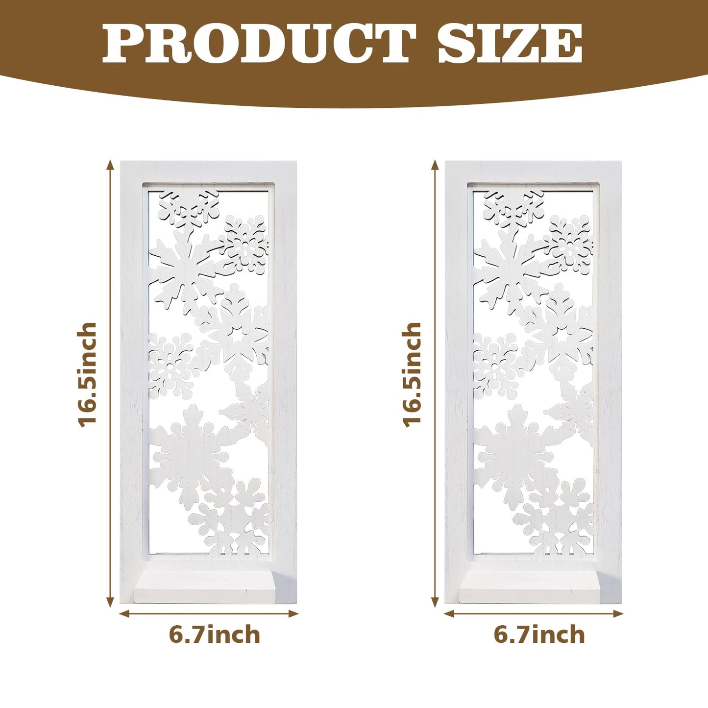 ZEXUIRU 2 Set Rustic Candle Sconces Living Room Bedroom Entryway Wood Mirrored, Farmhouse, Carved Frame Wall-Mount Wooden Candle Holders Wall Decor Hanging Handmade Holder - Distressed White