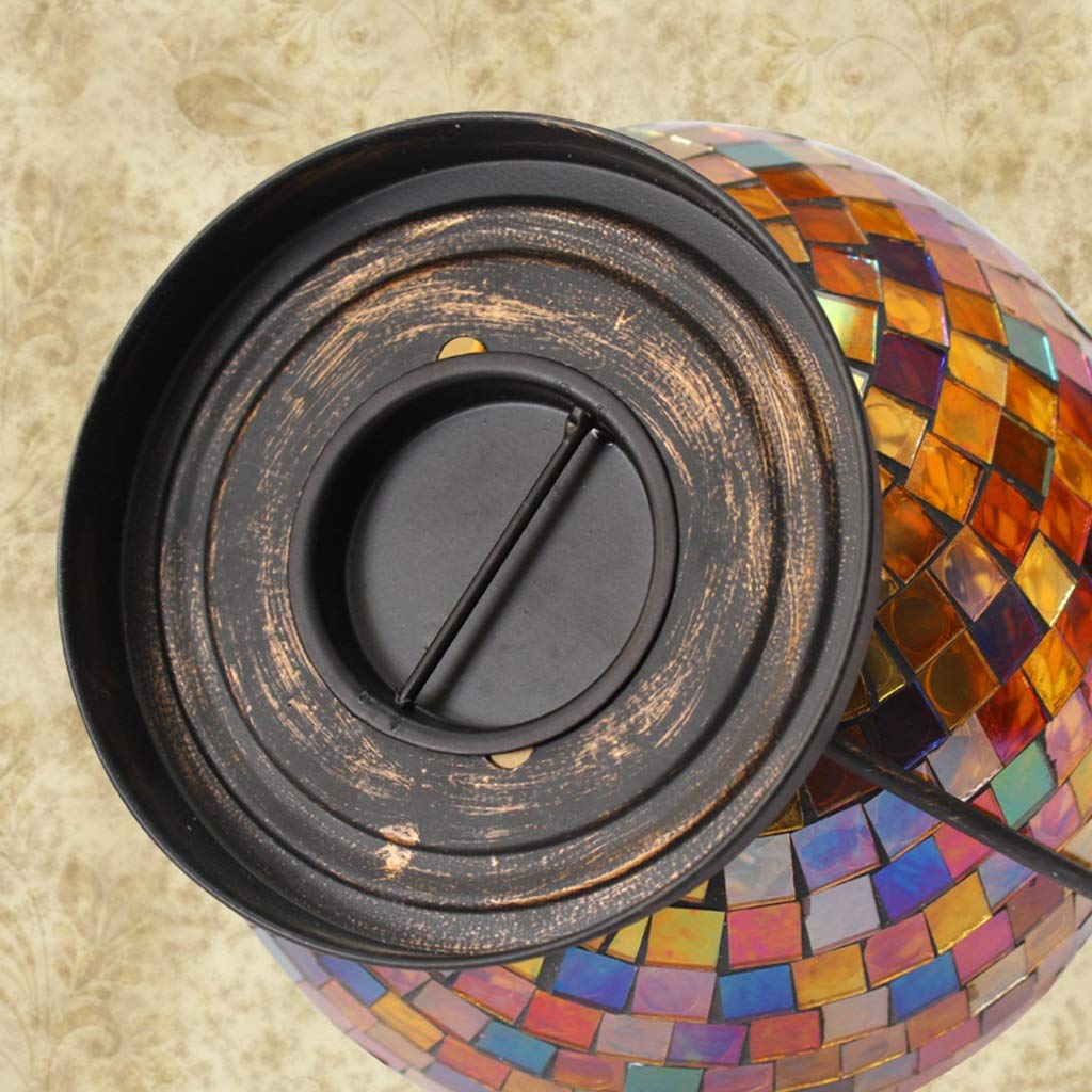 XILIN-1987 Candle Holderss European Mosaic Candle Holder Wrought Iron Glass Candlestick Simple Home Furnishings Decorative Candlestick (Color : A)