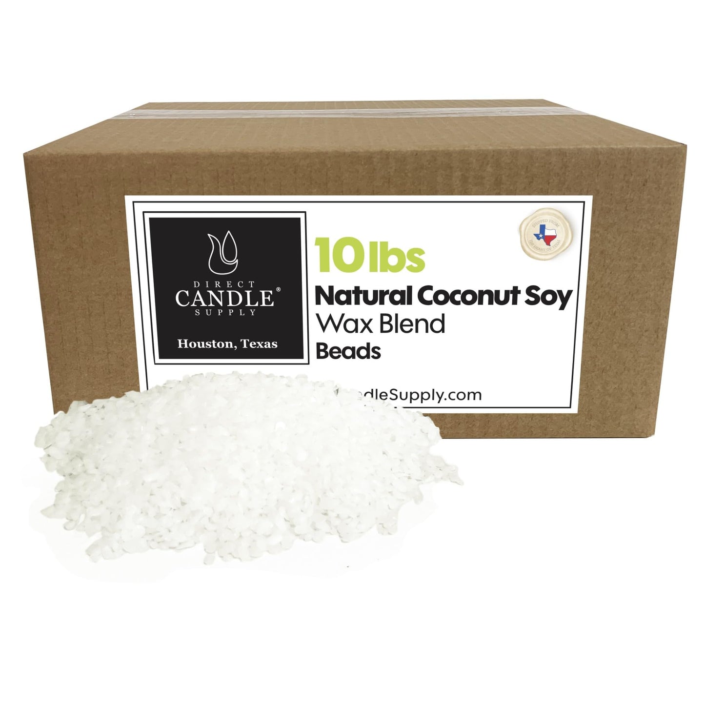 Coconut Soy Wax Beads for Candle Making | 10lb Coconut Soy Candle Wax Pastilles for Candlemaking | Smooth Blend for High Load Fragrance Formulation | Candle Making Supplies