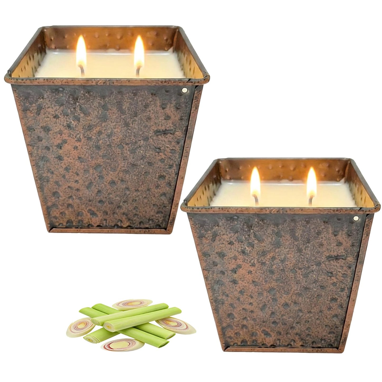 Citronella Candles Indoor Outdoor - 2 Pack - 25oz Large Citronella Scented Candle, Natural Soy Wax Candle for Summer 100-Hour Long Burning with Double Wick, Black Gold