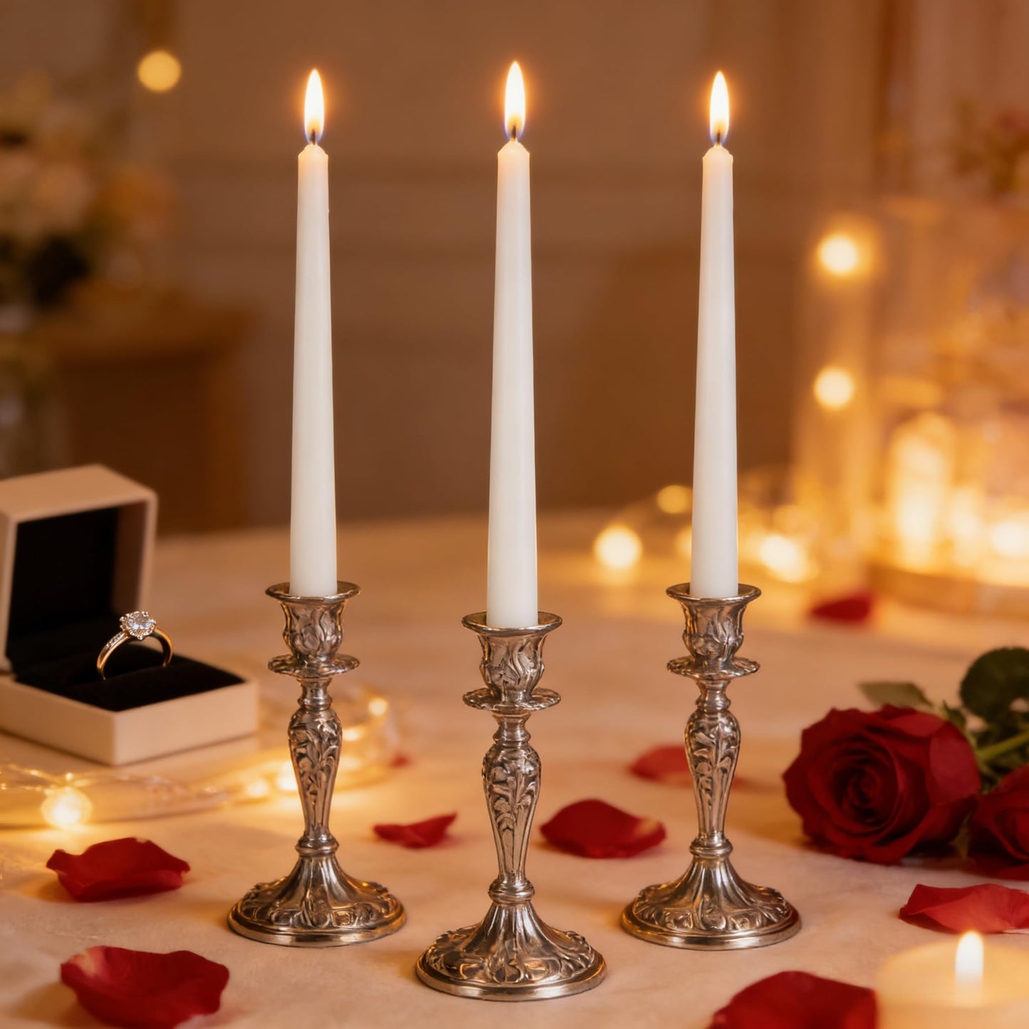 White Unscented Taper Candles for Home Decoration, 20 Pack 10 Inch Dripless Candlesticks for Dinner Party Wedding