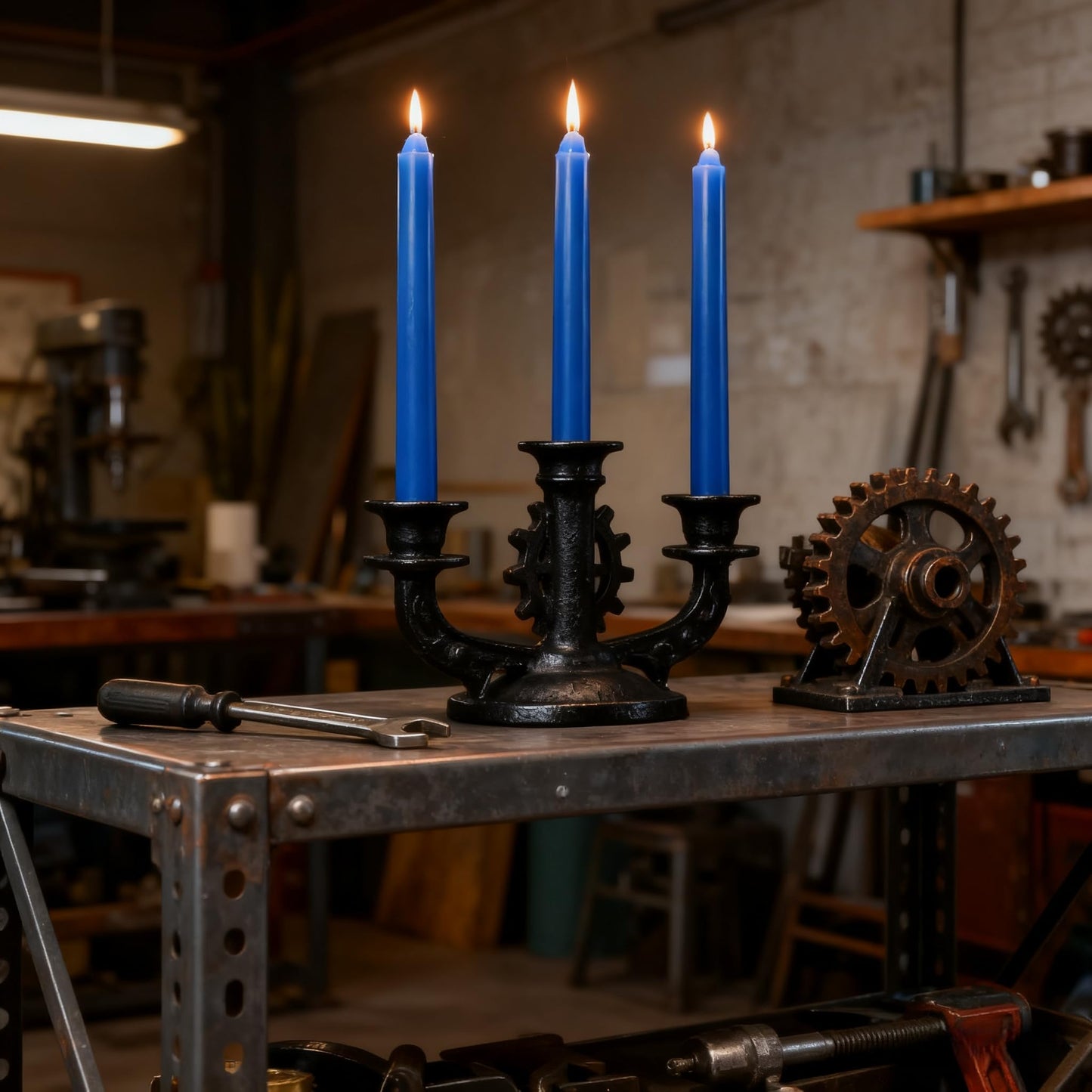 12-Pack Royal-Blue Taper Candles, 10 Inch Unscented Dripless Candlesticks, Long-Lasting Burn Time of 7-8 Hours, Perfect for Home Décor Dinner Party Meditation