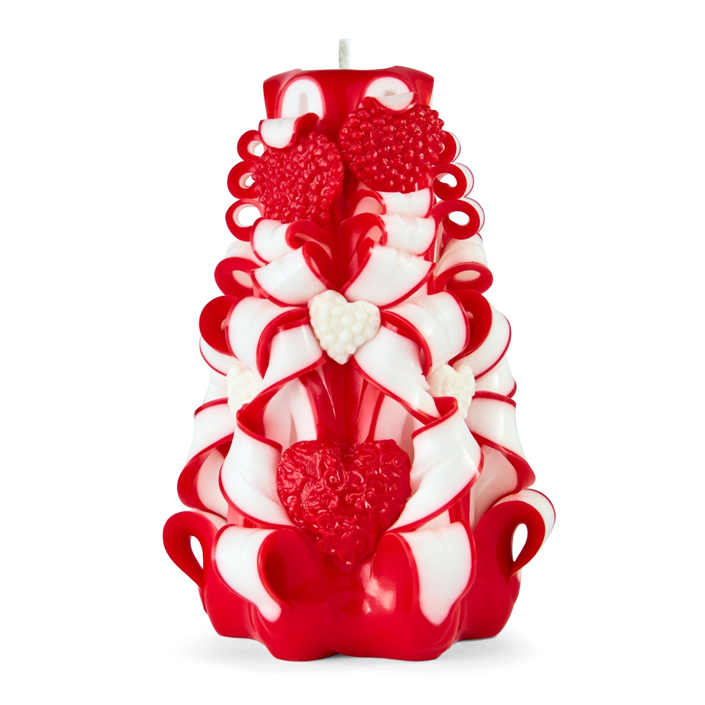 Handmade Carved Candle - Surprise Gift For Her - Decor Birthday Halloween Thanksgiving Christmas - Spiritual Living Room Home Decor Candles - Unique Engagement Wedding Idea - Red White - Ordagio…