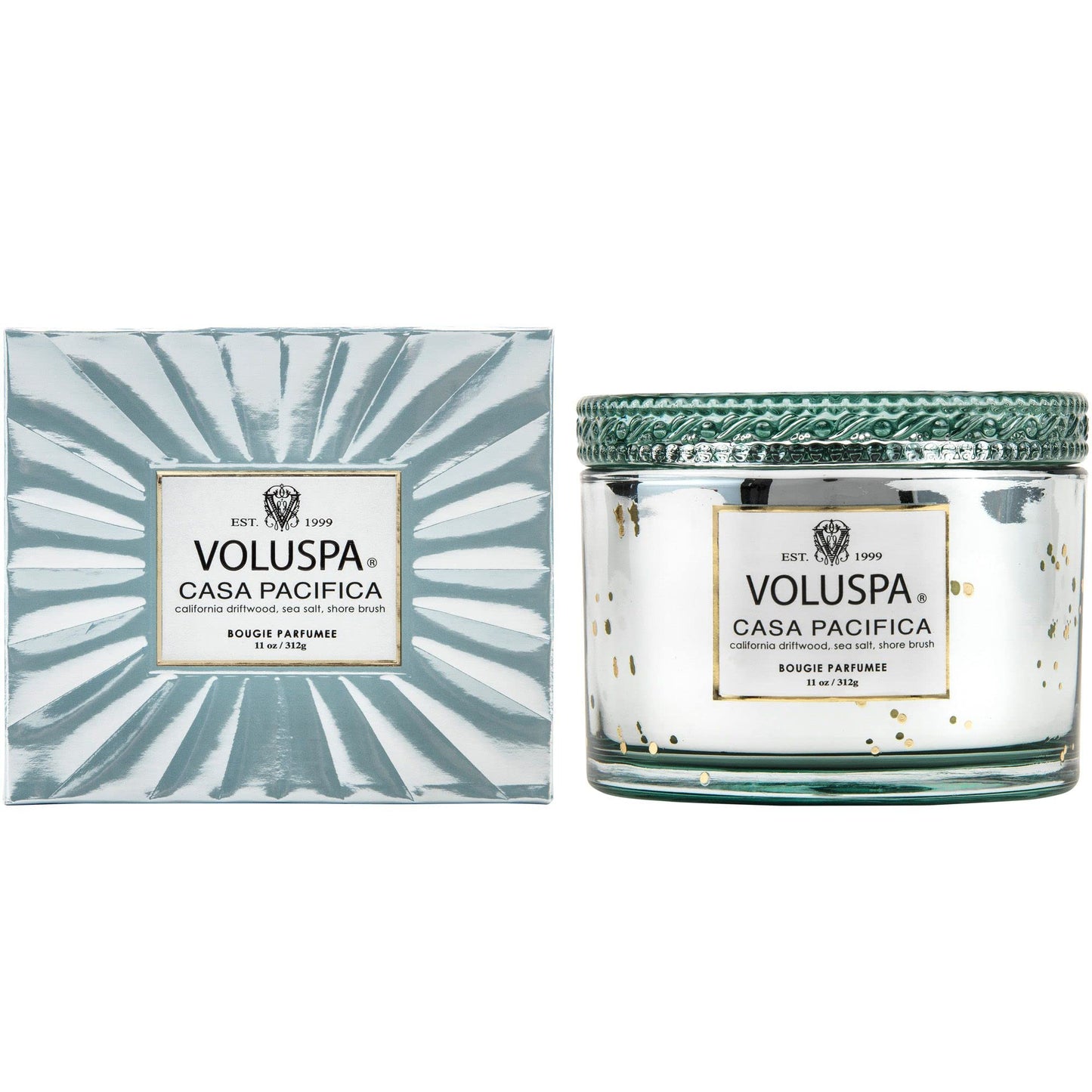 Voluspa Casa Pacifica Corta Maison Boxed Glass Candle,Blue 11 Ounces